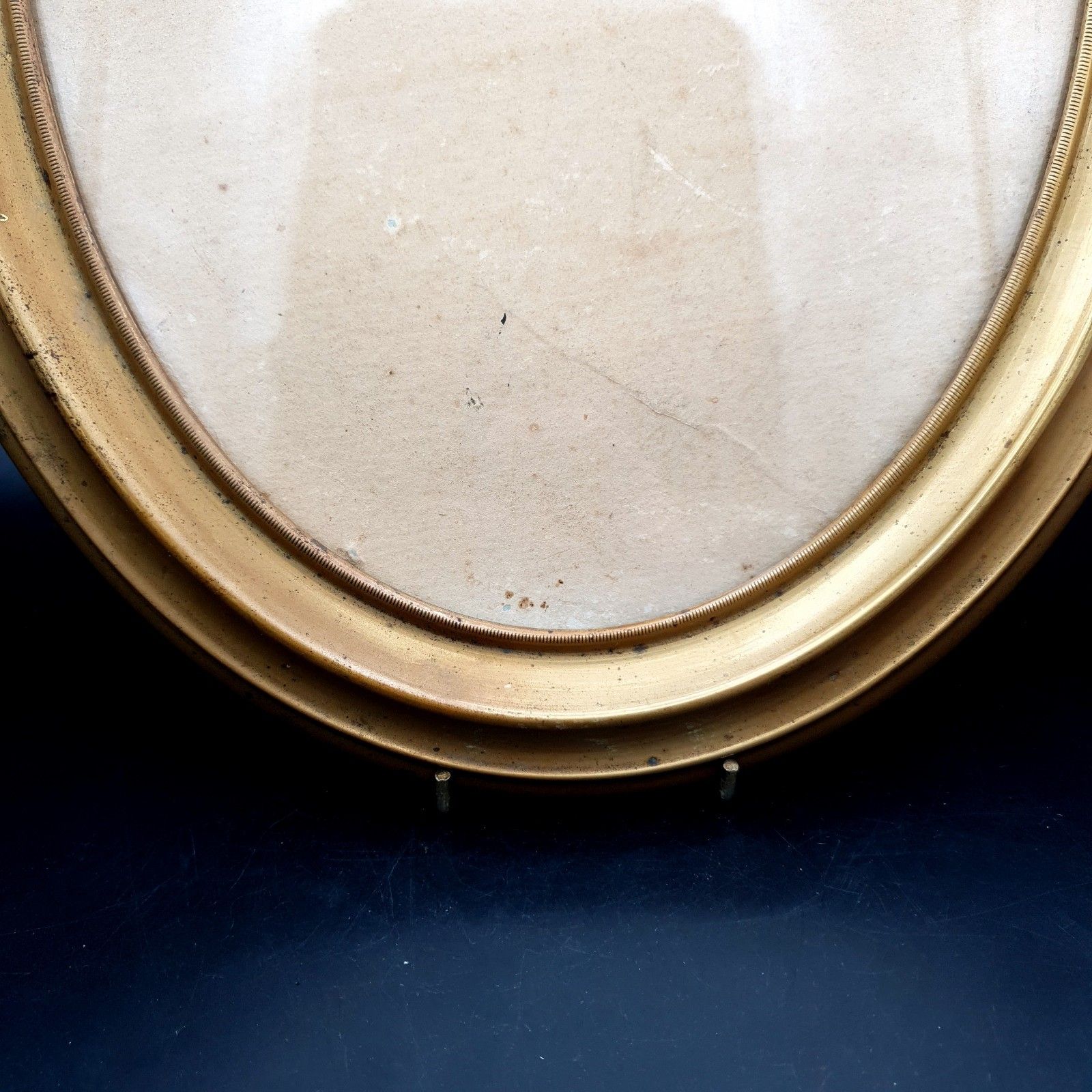 Antique Victorian Oval Brass Over Wood Portrait Frame C1900 Picture Frame H 36cm photo vinterior