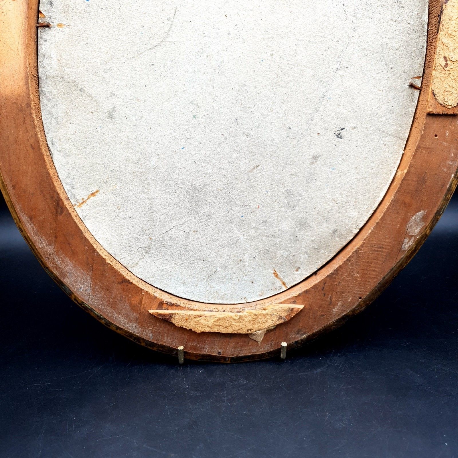 130.0 Antique Victorian Oval Brass Over Wood Portrait Frame C1900 Picture Frame H 36cm photo