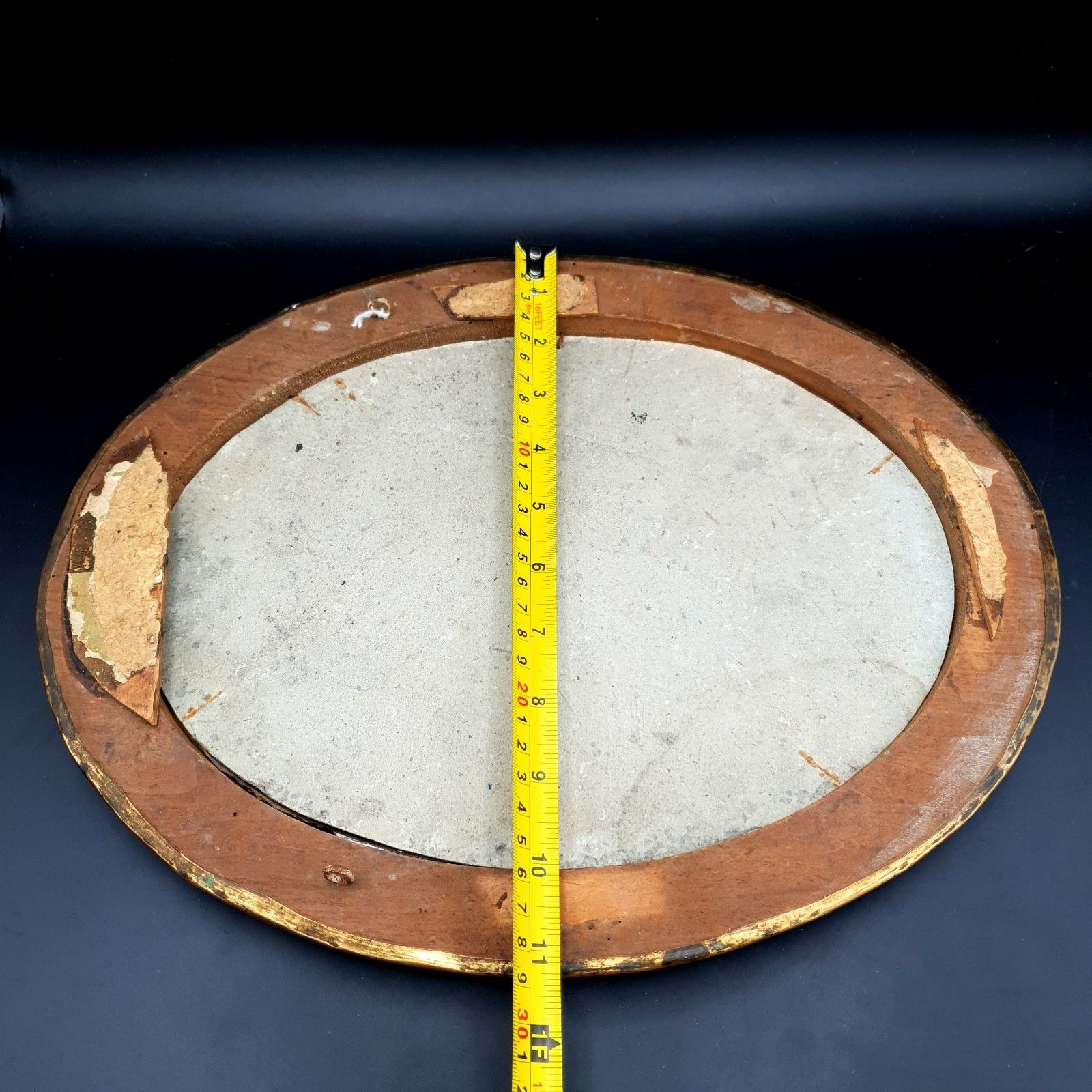 photo buy Antique Victorian Oval Brass Over Wood Portrait Frame C1900 Picture Frame H 36cm