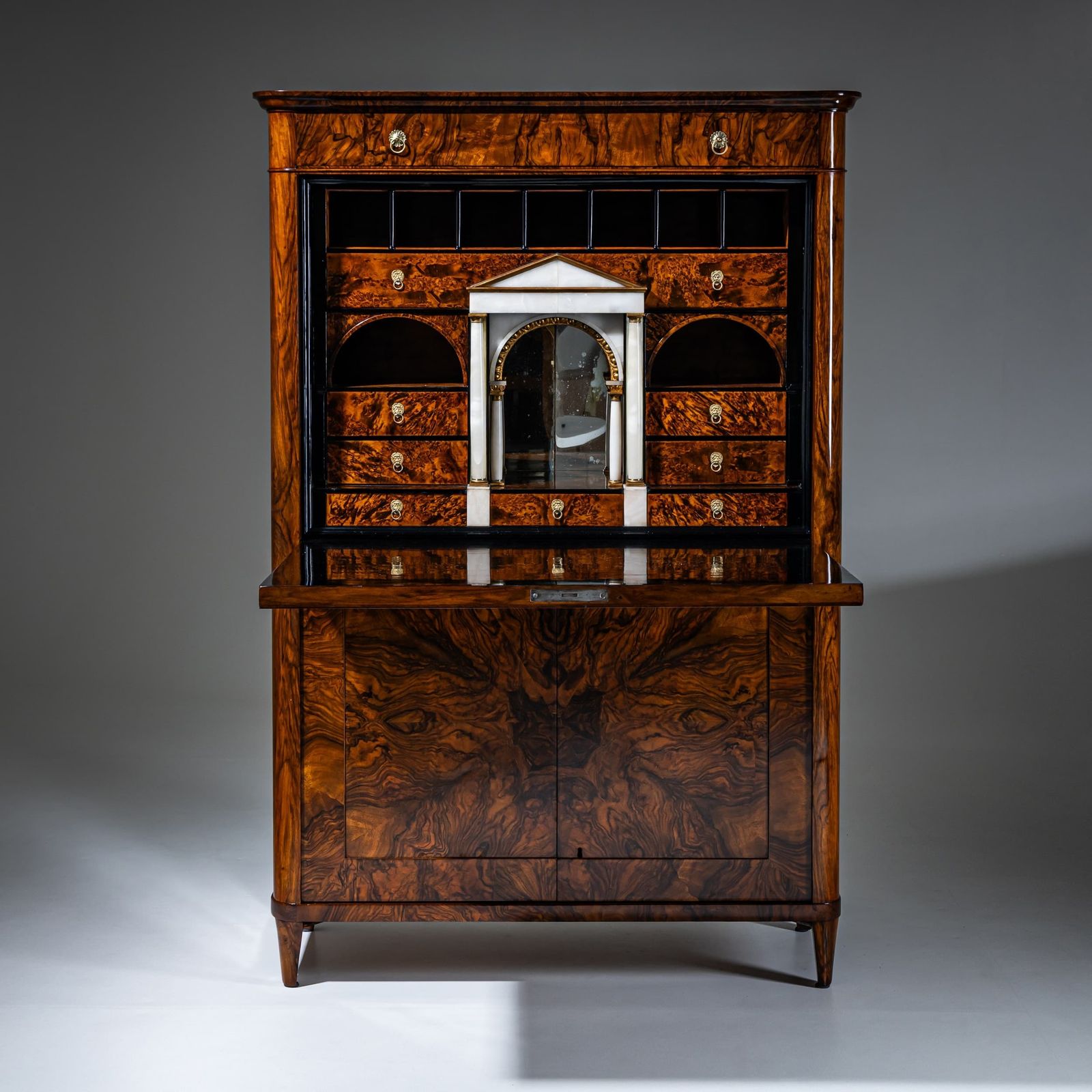 Biedermeier Secretaire In Walnoot, Oostenrijk, Ca. 1830 photo 8460.0