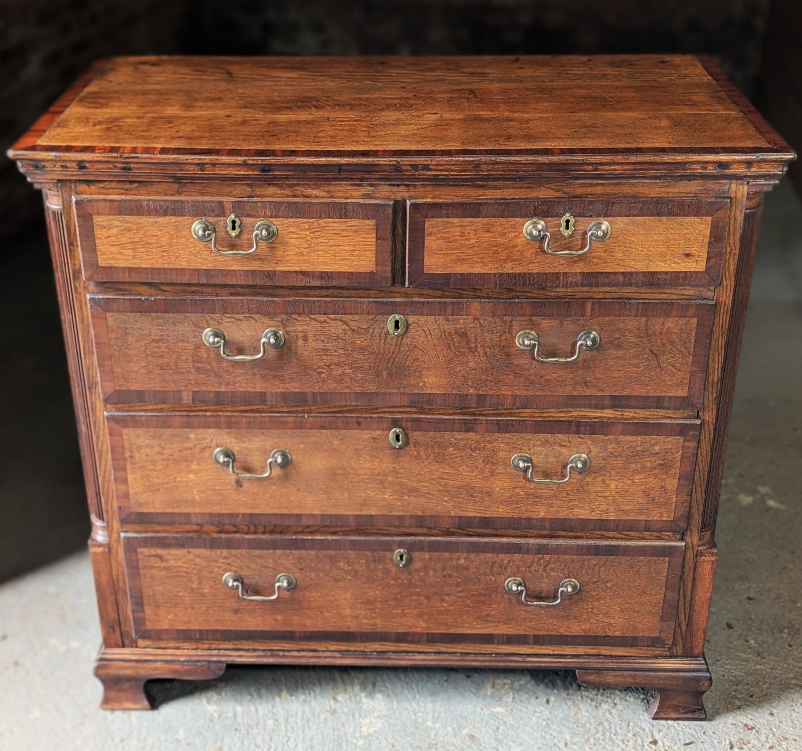 Antique Oak Chest Of Drawers (Delivery Available) 18thc Lancashire photo for sale