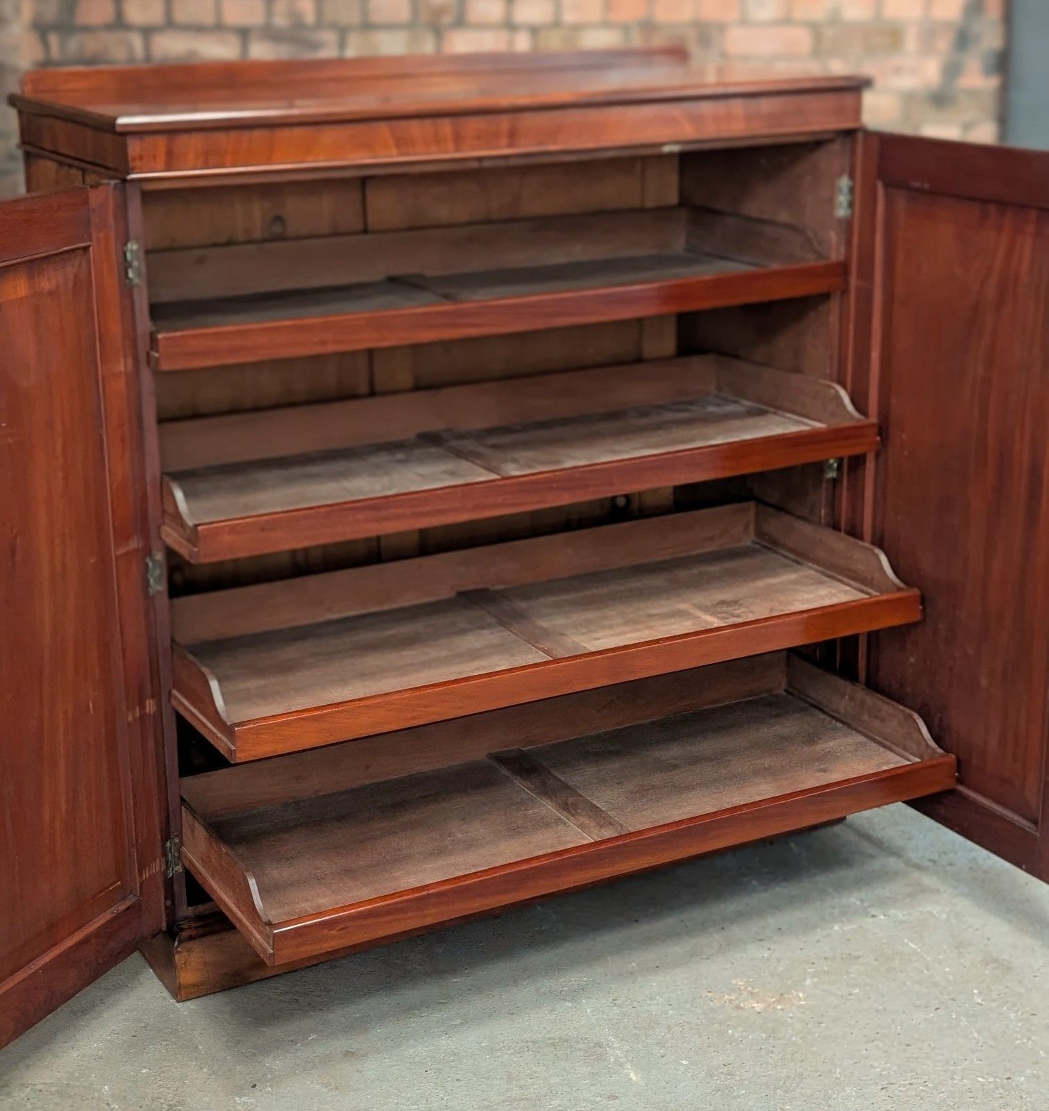 Antique Linen Cabinet Cupboard (Delivery Available) Mahogany Mid 19thc photo Furniture