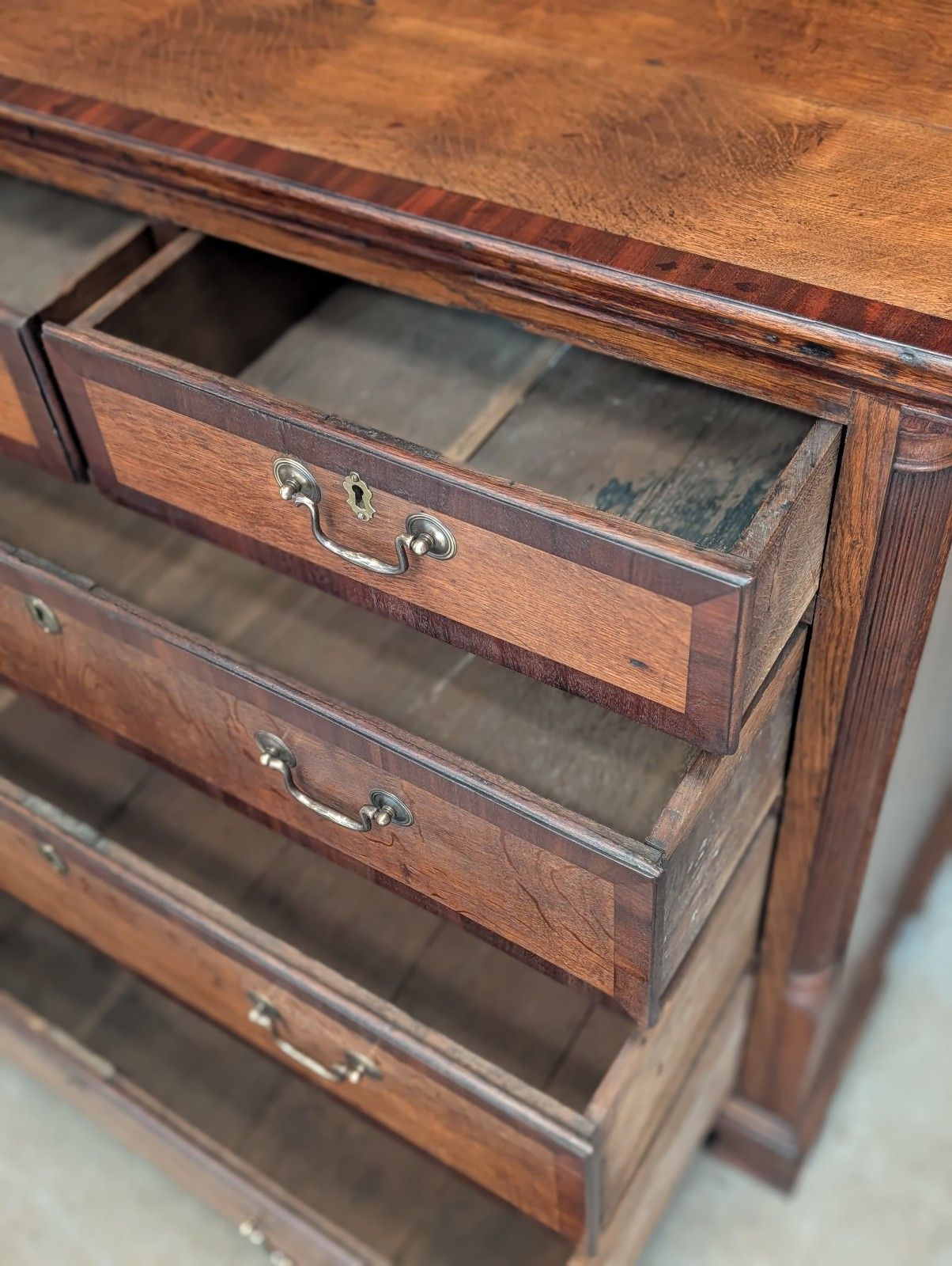 Furniture Antique Oak Chest Of Drawers (Delivery Available) 18thc Lancashire photo