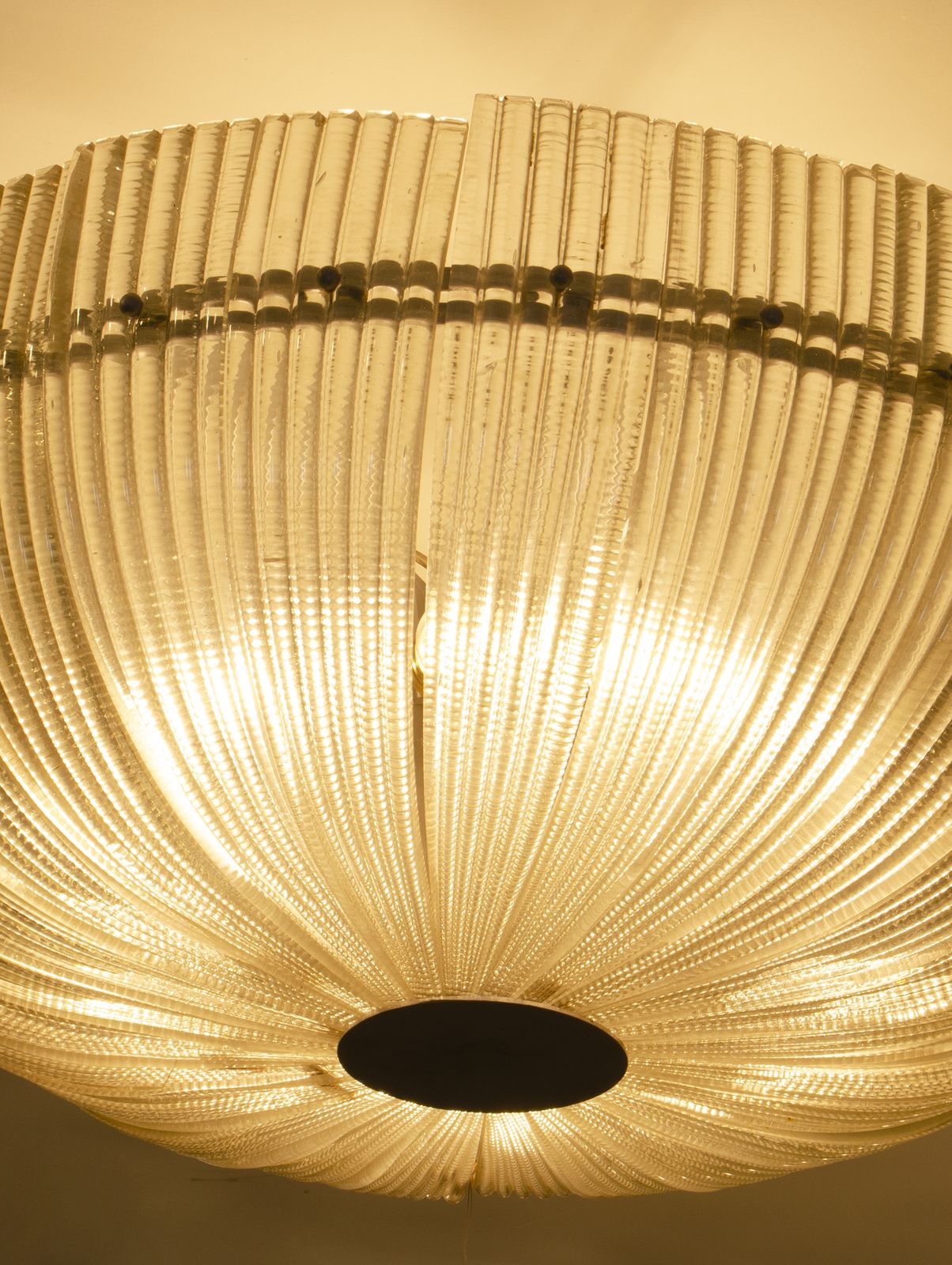 Mid 20th Century Modern Murano Glass Circular Flush Mount Luminary By Paolo Venini, Italy photo buy