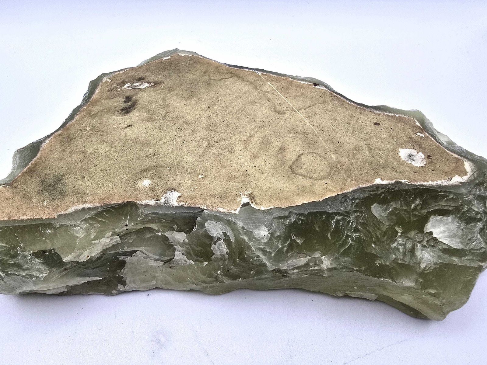 photo furniture Vintage Green Onyx Rough Ashtray   Trinket Dish, Natural Oval Triangle Stone