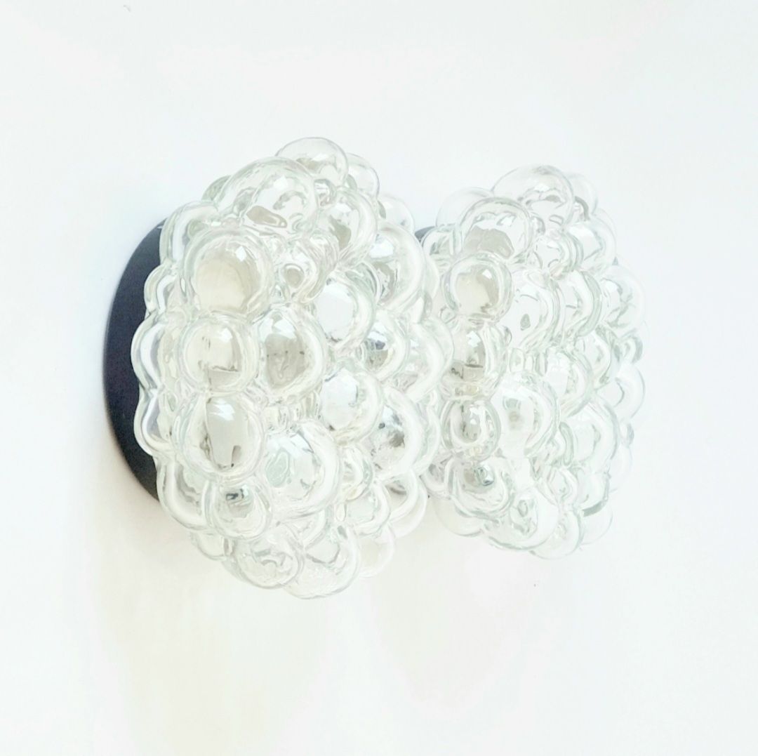 Set Of Mid Century Glass Ceiling Light & 2 Wall Lights By Helena Tynell For Limburg, Germany, 1960s photo for sale