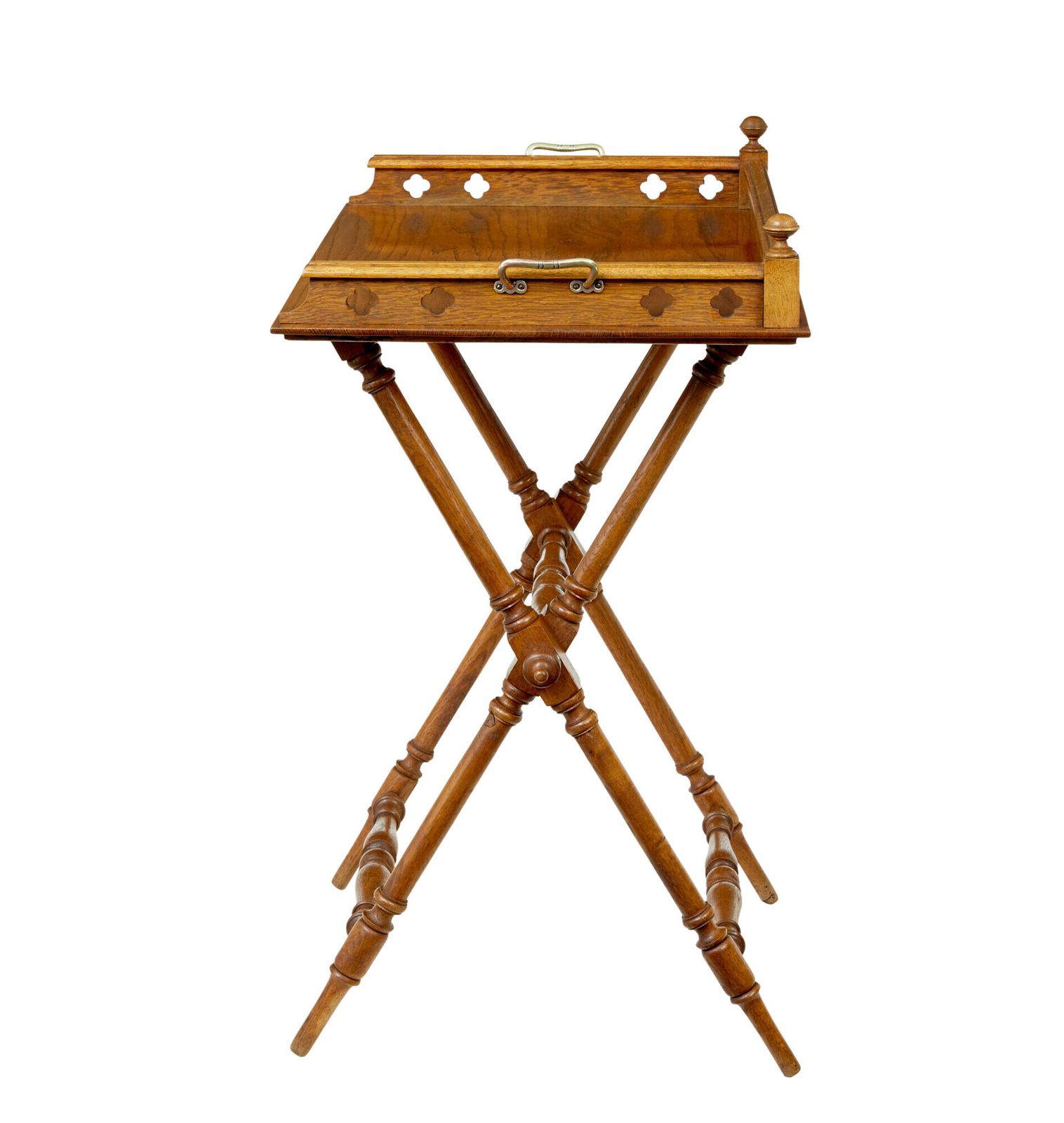 19th Century Carved Oak Butlers Tray On Stand. photo Furniture