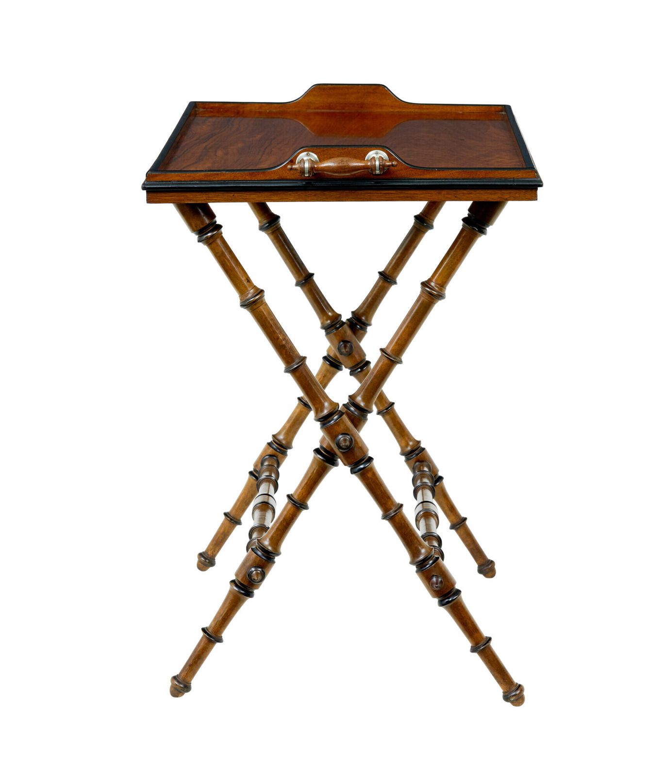 19th Century Walnut Colonial Inspired Butlers Tray On Stand. photo furniture