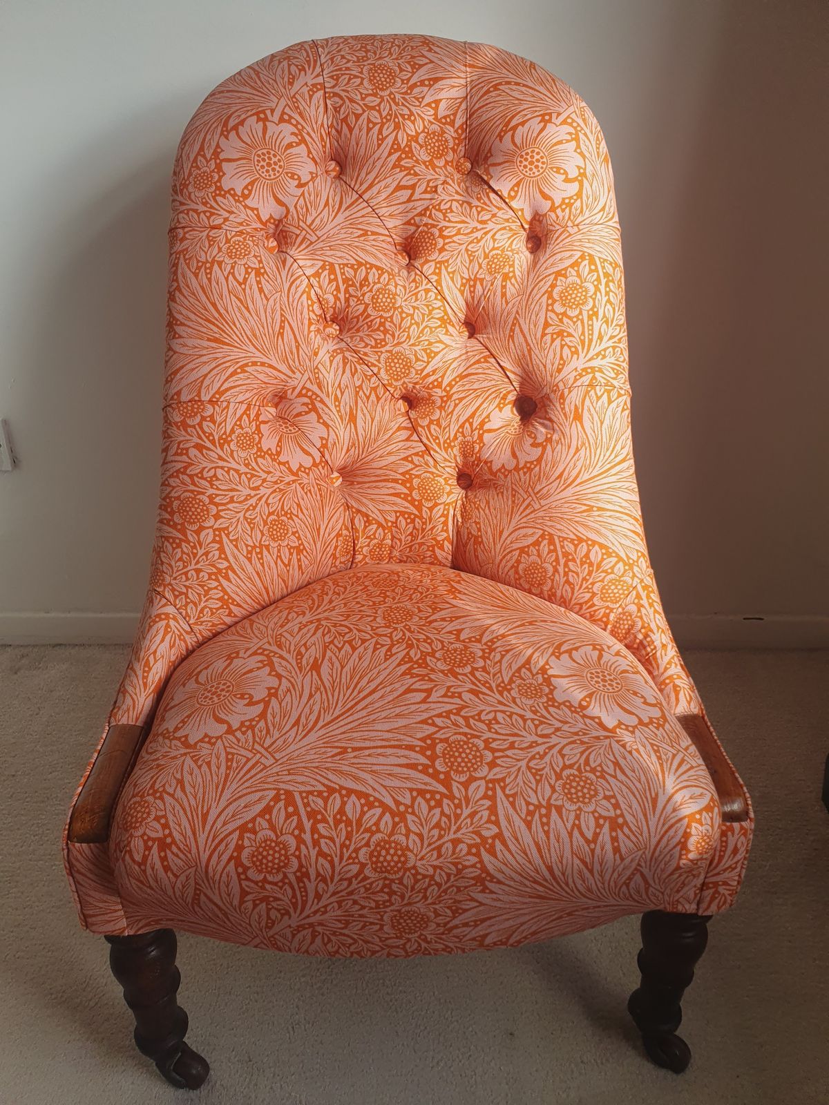 Early Victorian Nursing Chair, In Ben Penreath & Morris And Co Fabric photo buy