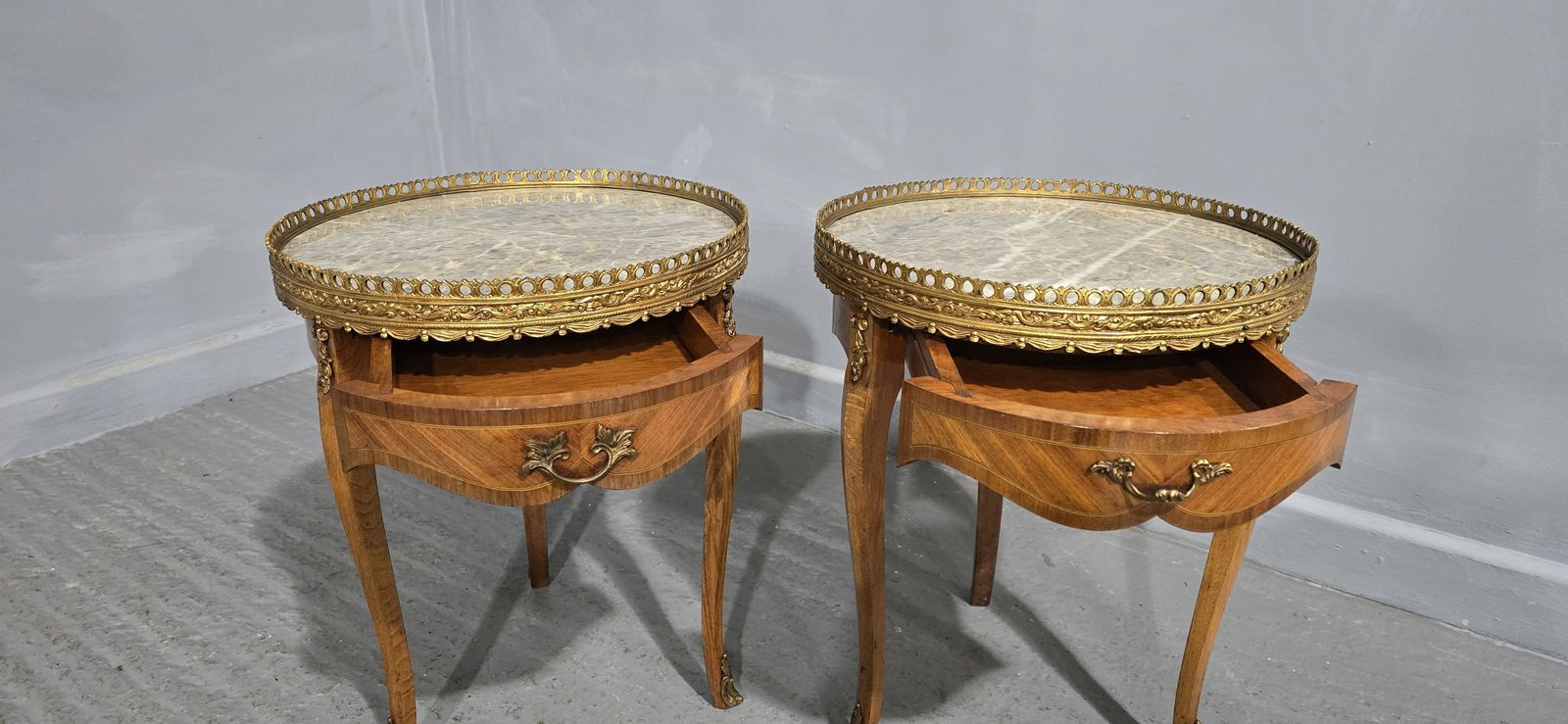 Super Pair French Kingwood Lamp Tables photo Furniture