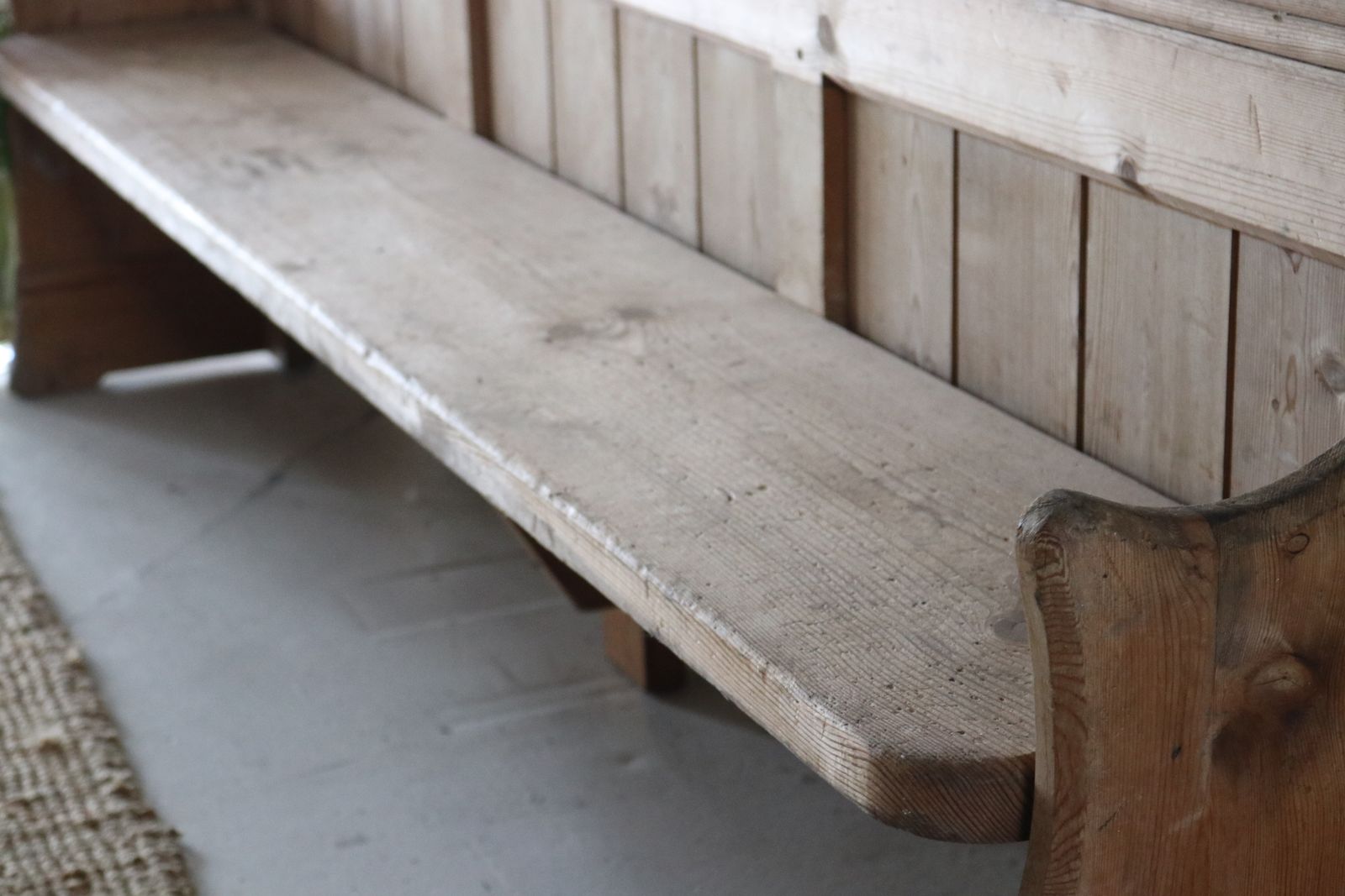 Antique Pine Children's Church Pew photo vinterior