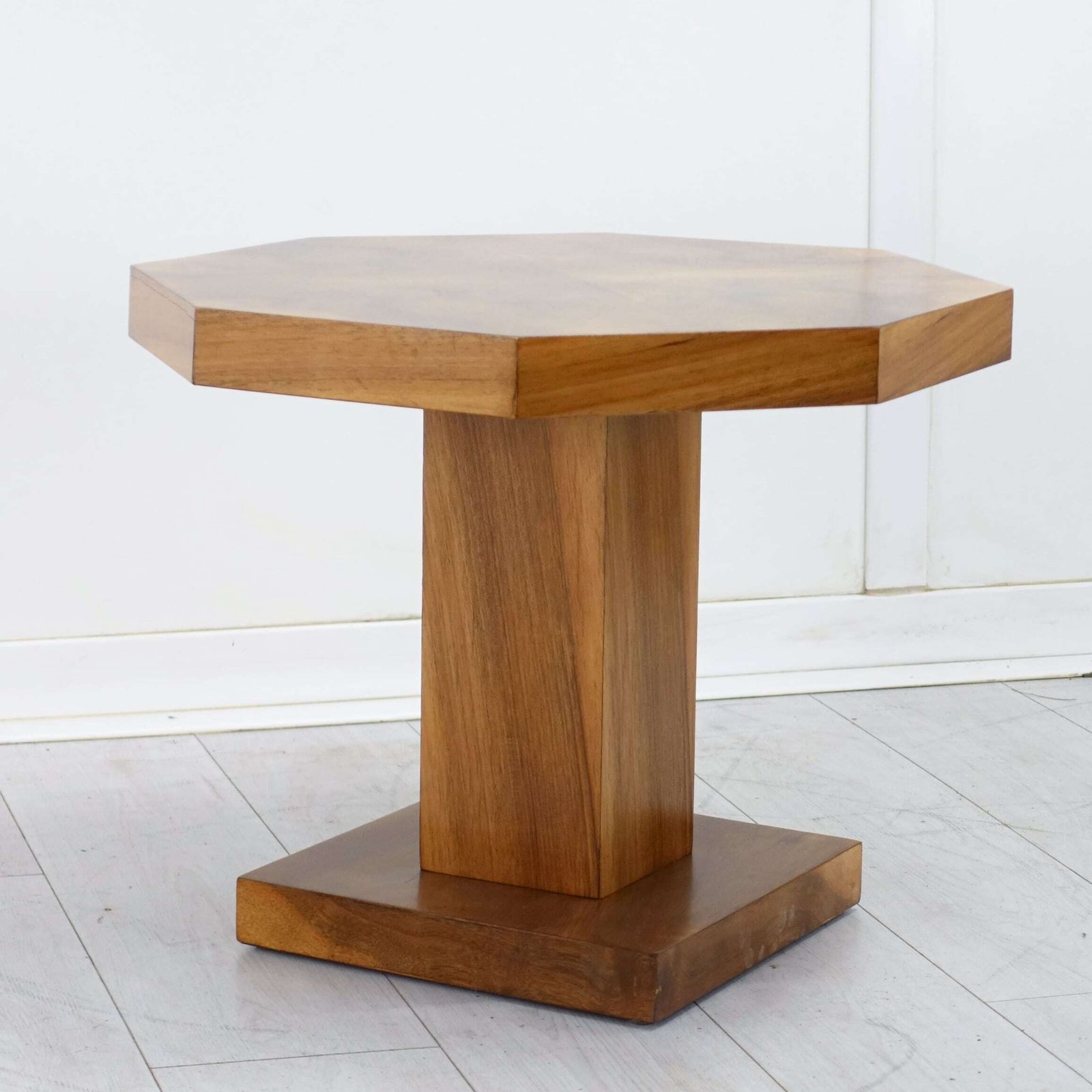 English Art Deco Octagonal Walnut Coffee  Table — Circa 1930 photo 475.0