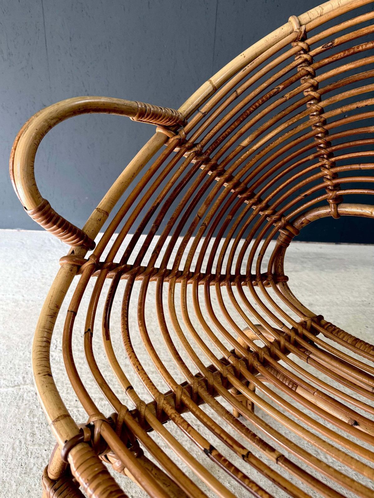 photo furniture Midcentury Design Bamboo Pod Armchair, Italy 1960's