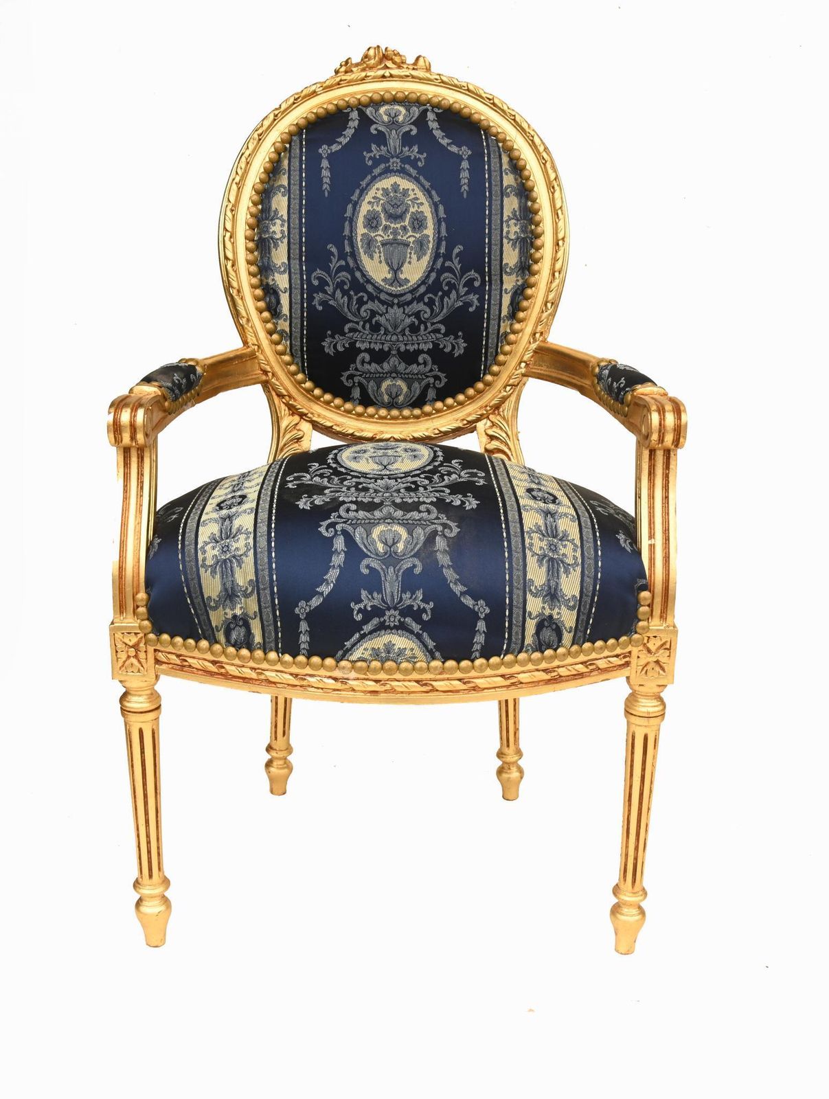 Pair French Gilt Arm Chairs Louis XVI Interiors photo furniture