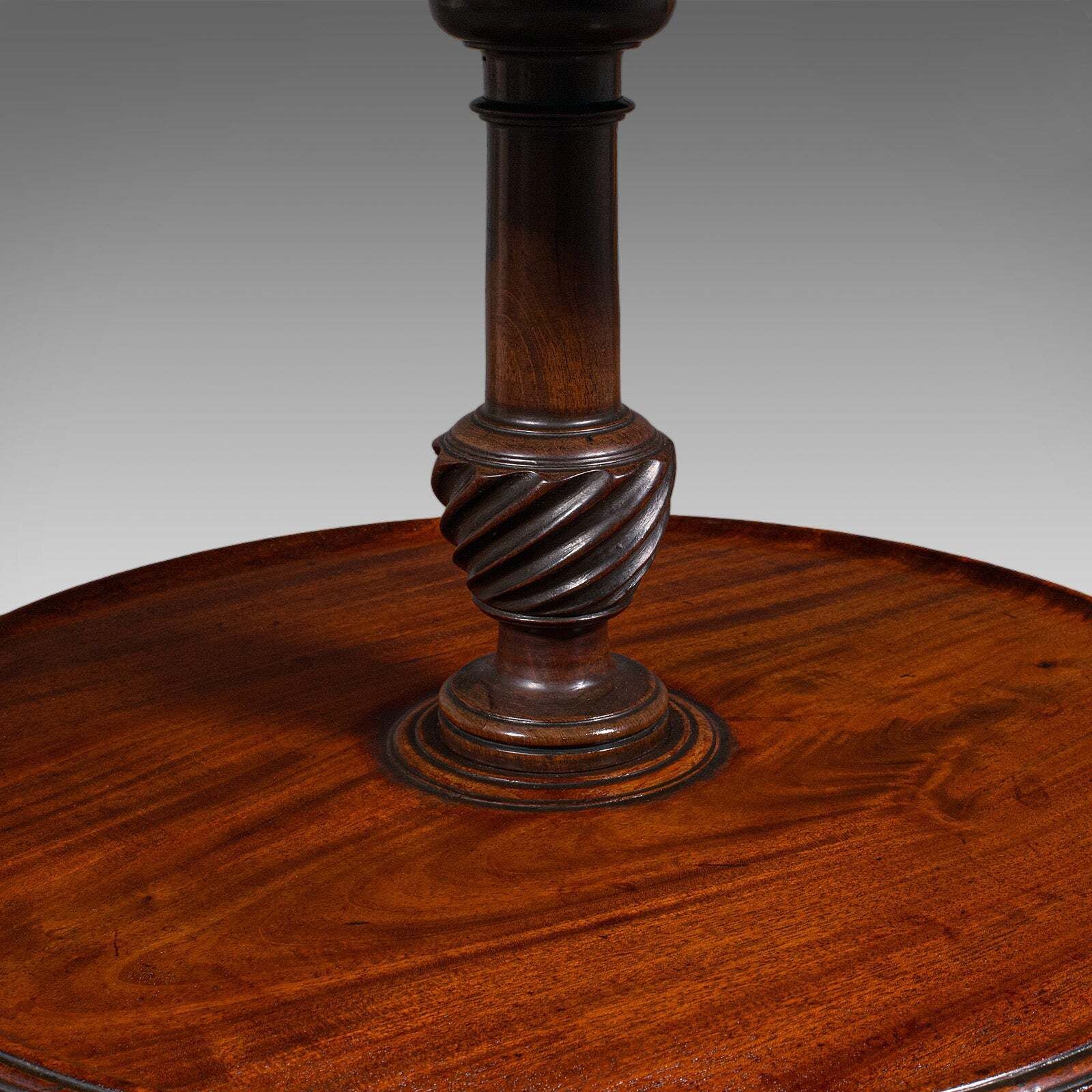 photo for sale Antique Dumb Waiter, English Two Tier Afternoon Tea Serving Stand, Regency, 1820