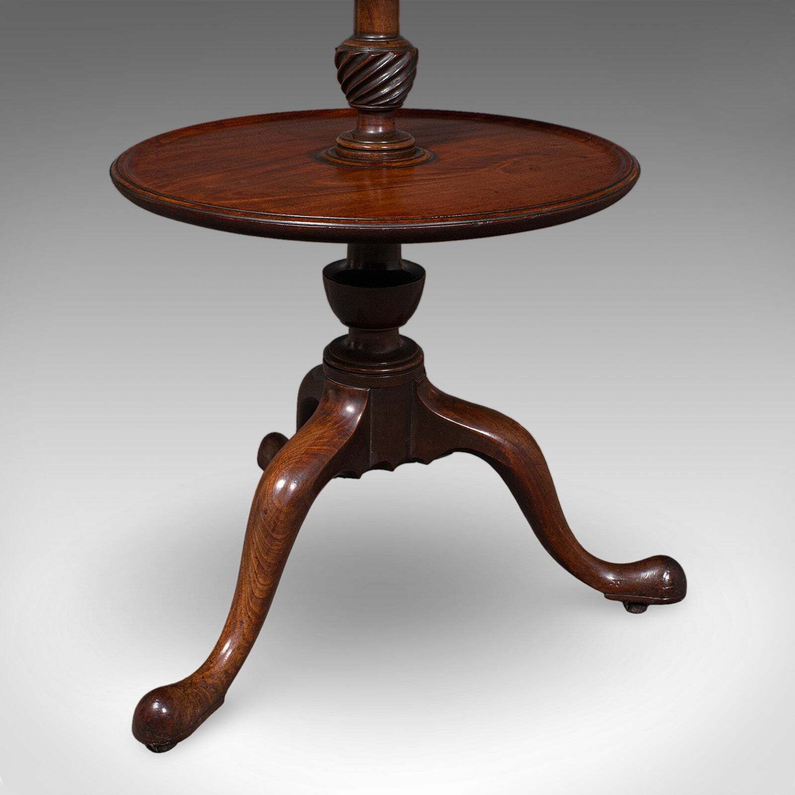 Furniture Antique Dumb Waiter, English Two Tier Afternoon Tea Serving Stand, Regency, 1820 photo