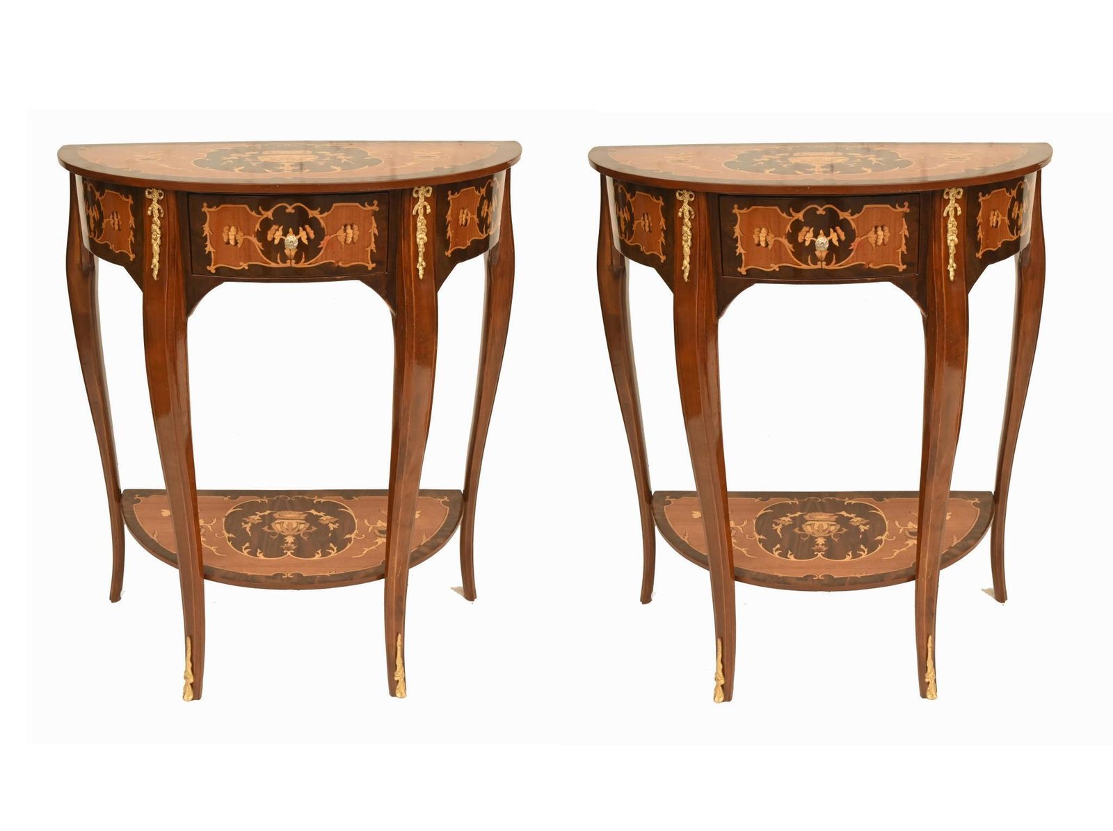 Pair French Console Tables Louis XVI Revival Side