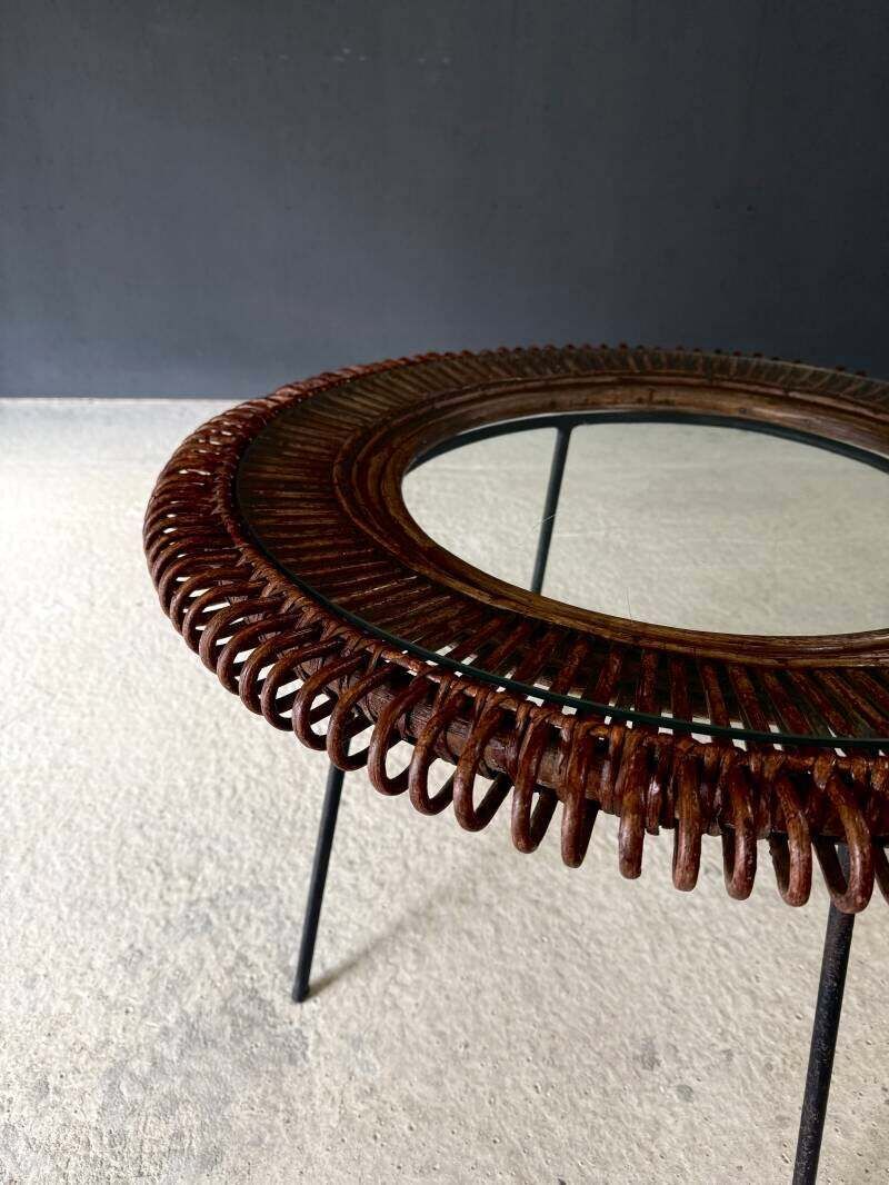 photo for sale Midcentury Design Bamboo Occasional Side Table, France 1950's