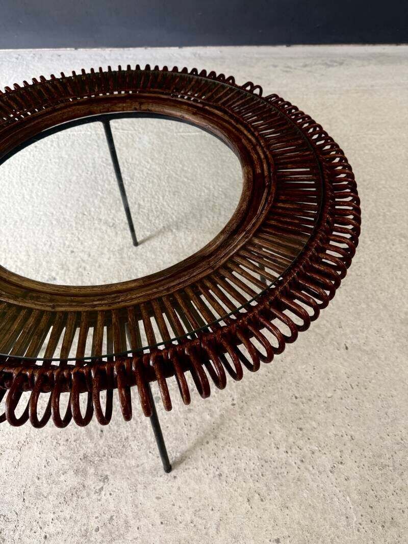 photo vinterior Midcentury Design Bamboo Occasional Side Table, France 1950's