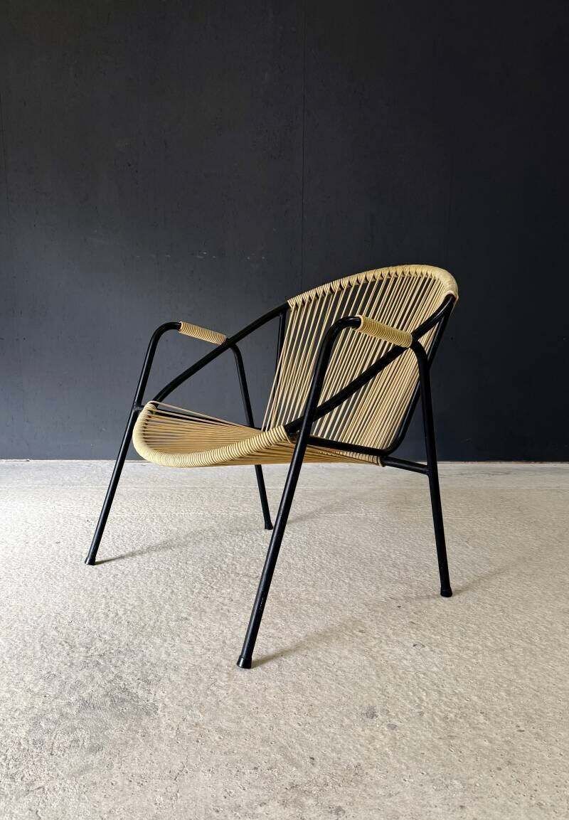 Midcentury Design Spaghetti Armchair By Torck, Belgium 1950's photo for sale
