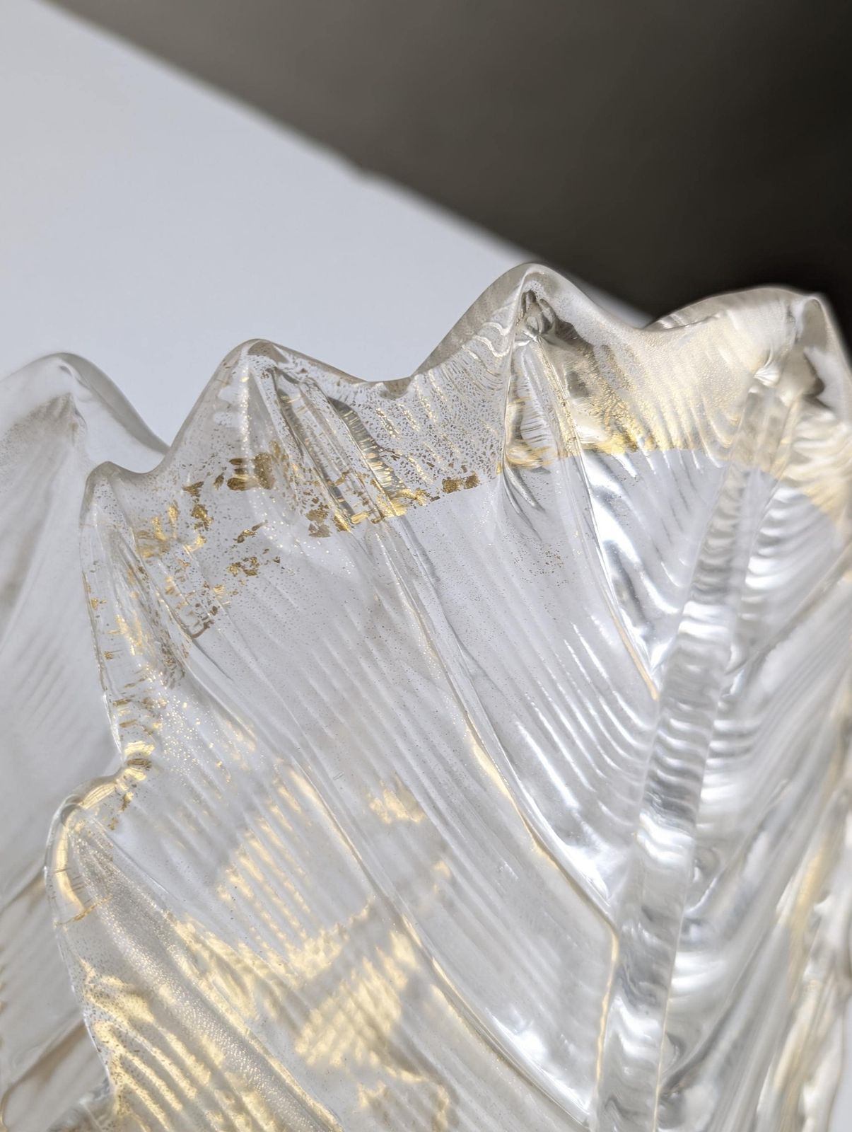 photo vinterior Pair Of Giant Barovier & Toso Foglia D'oro Sconces, 1980s