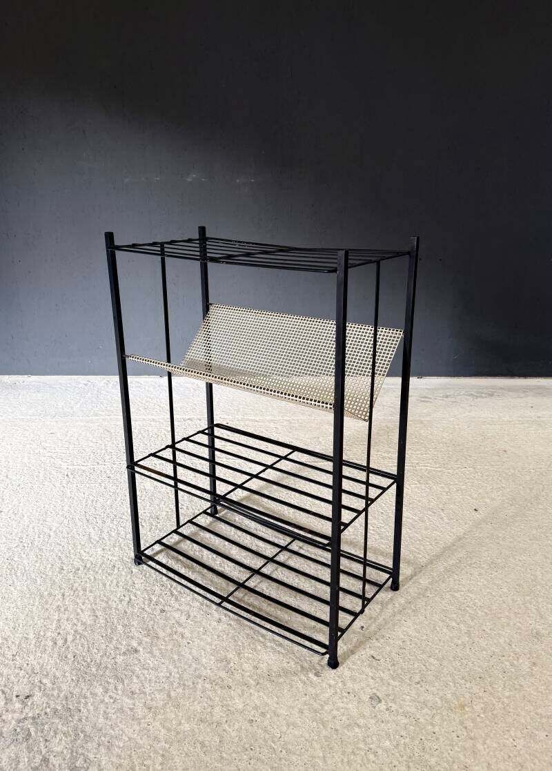 Midcentury Industrial Design Newspaper Rack By Pilastro, Netherlands 1950's