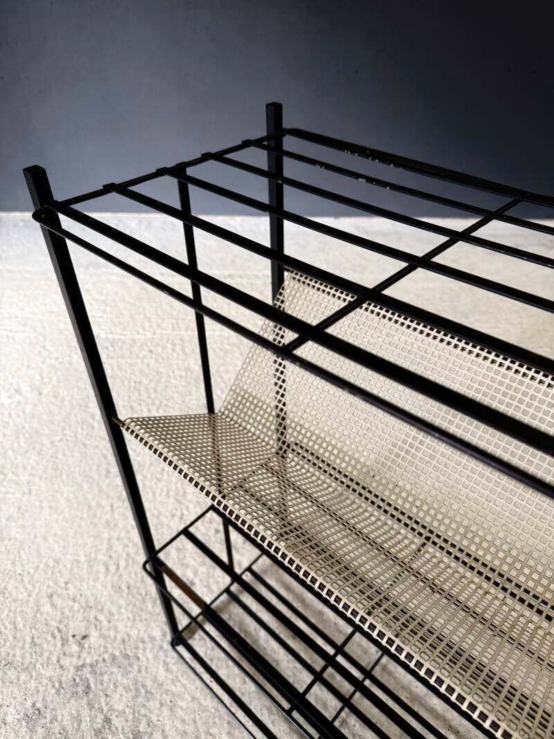 500.0 Midcentury Industrial Design Newspaper Rack By Pilastro, Netherlands 1950's photo