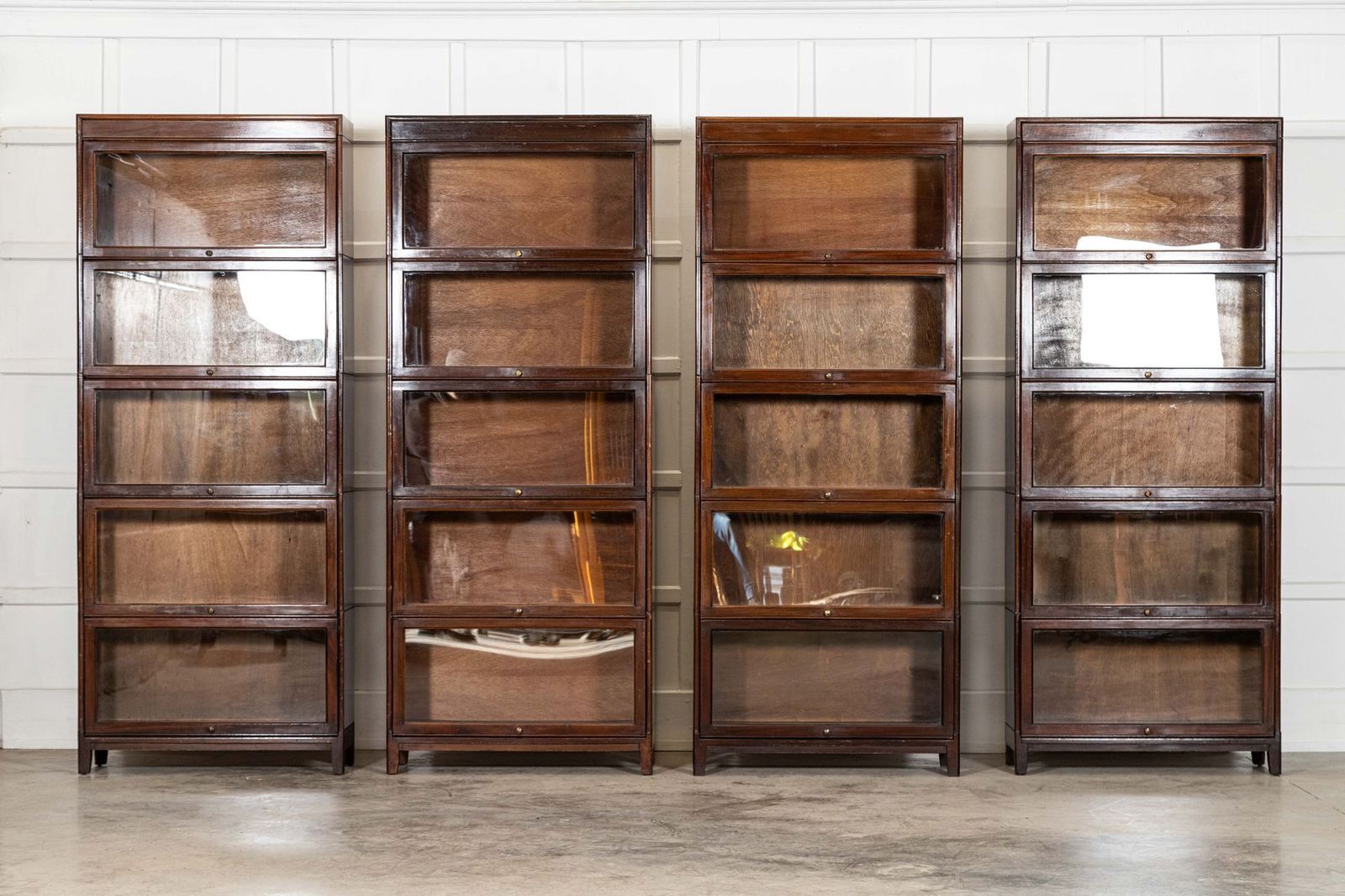 Large Gunn Mahogany Glazed Sectional Bookcase photo for sale