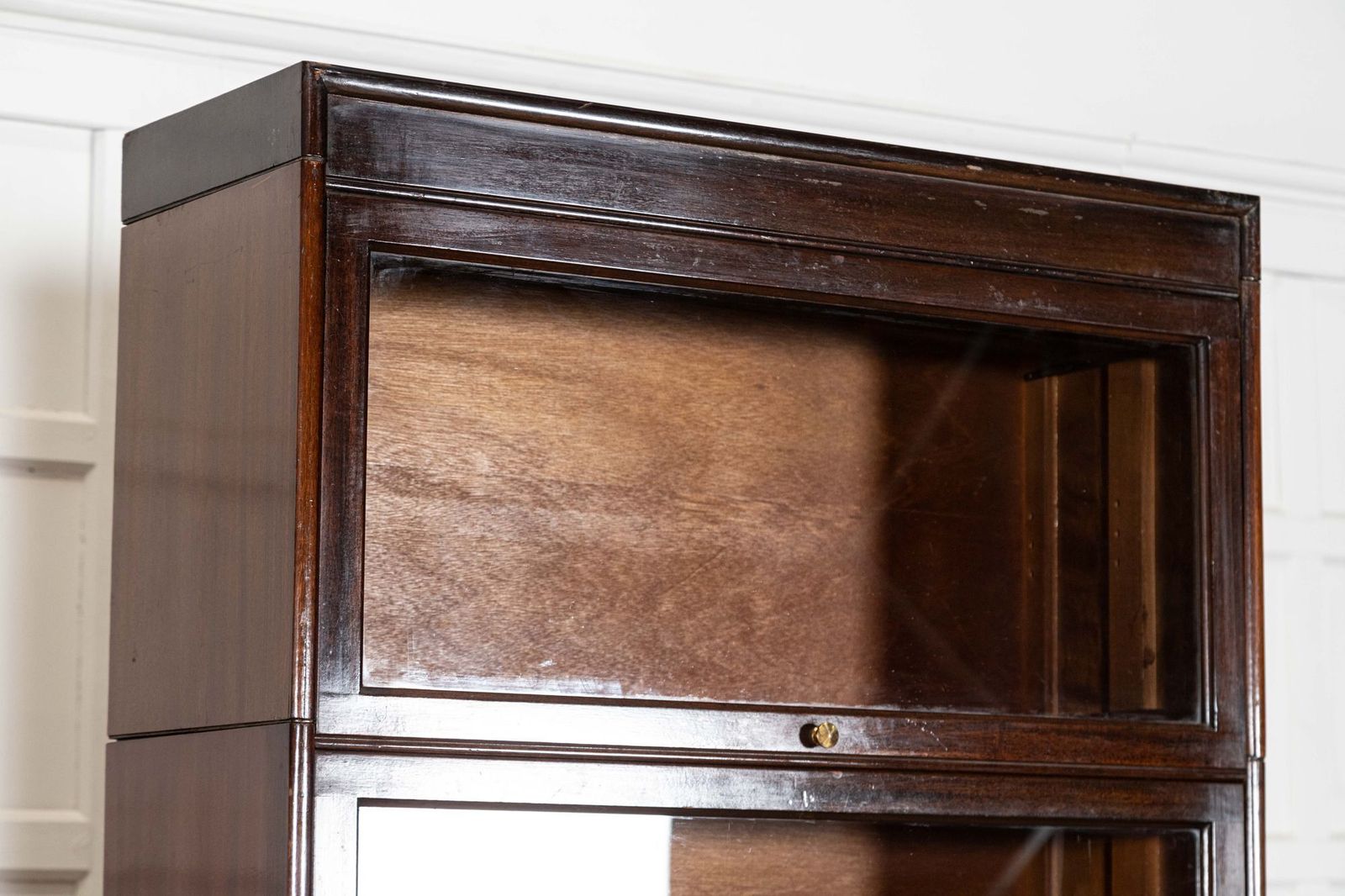 3853.0 Large Gunn Mahogany Glazed Sectional Bookcase photo