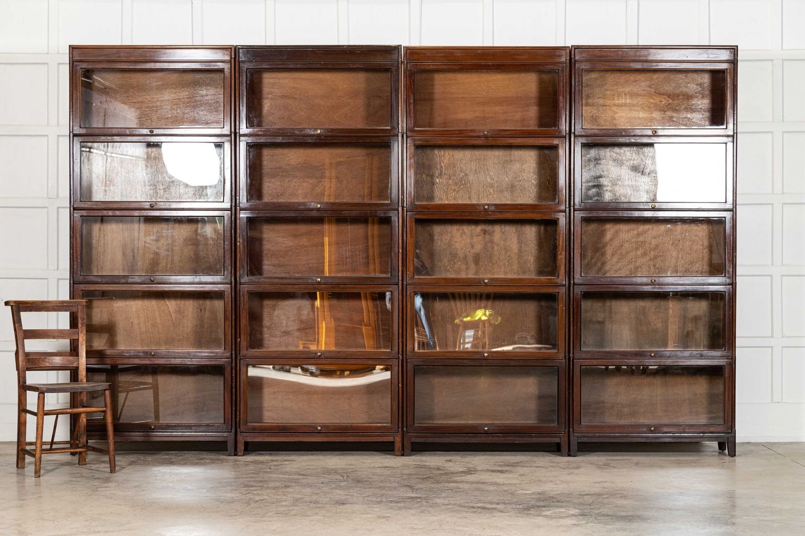 Large Gunn Mahogany Glazed Sectional Bookcase photo furniture