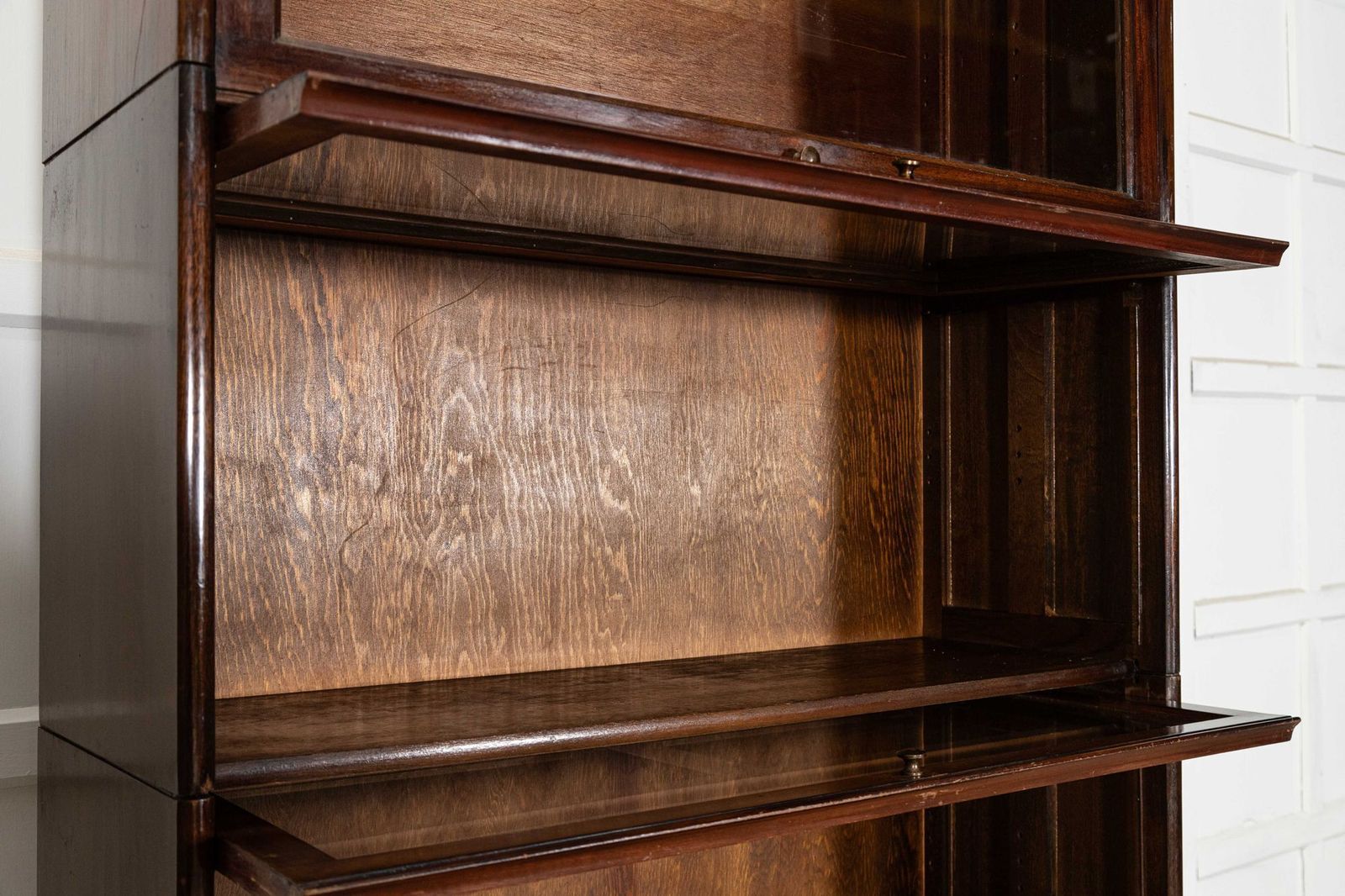 3853.0 Large Gunn Mahogany Glazed Sectional Bookcase photo