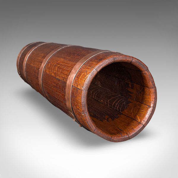 Antique Coopered Stick Loop, English, Victorian Oak Country House Umbrella Stand photo buy