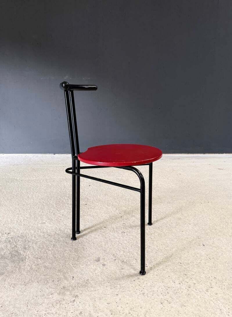 photo vinterior Postmodern Design Slanke Eetkamerstoelen, Italië Ca. Jaren 1980