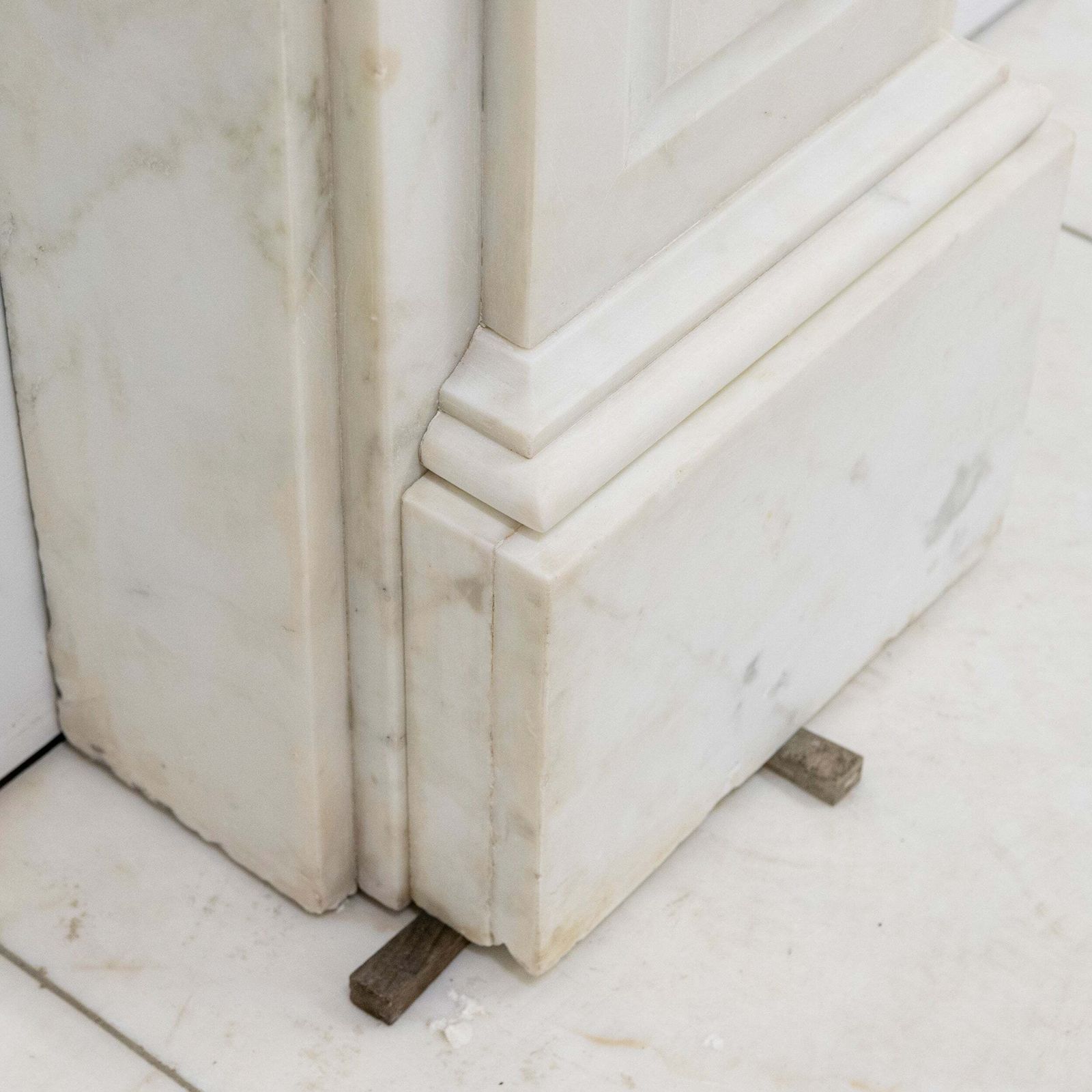 Antique Victorian Statuary Marble Carved Corbel Chimneypiece photo vintage