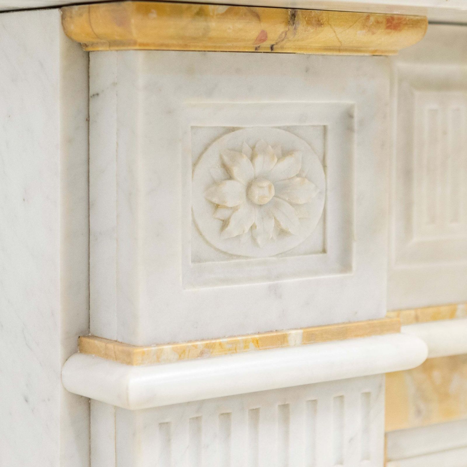 Antique Victorian Carrara Siena Marble Fireplace Surround photo furniture