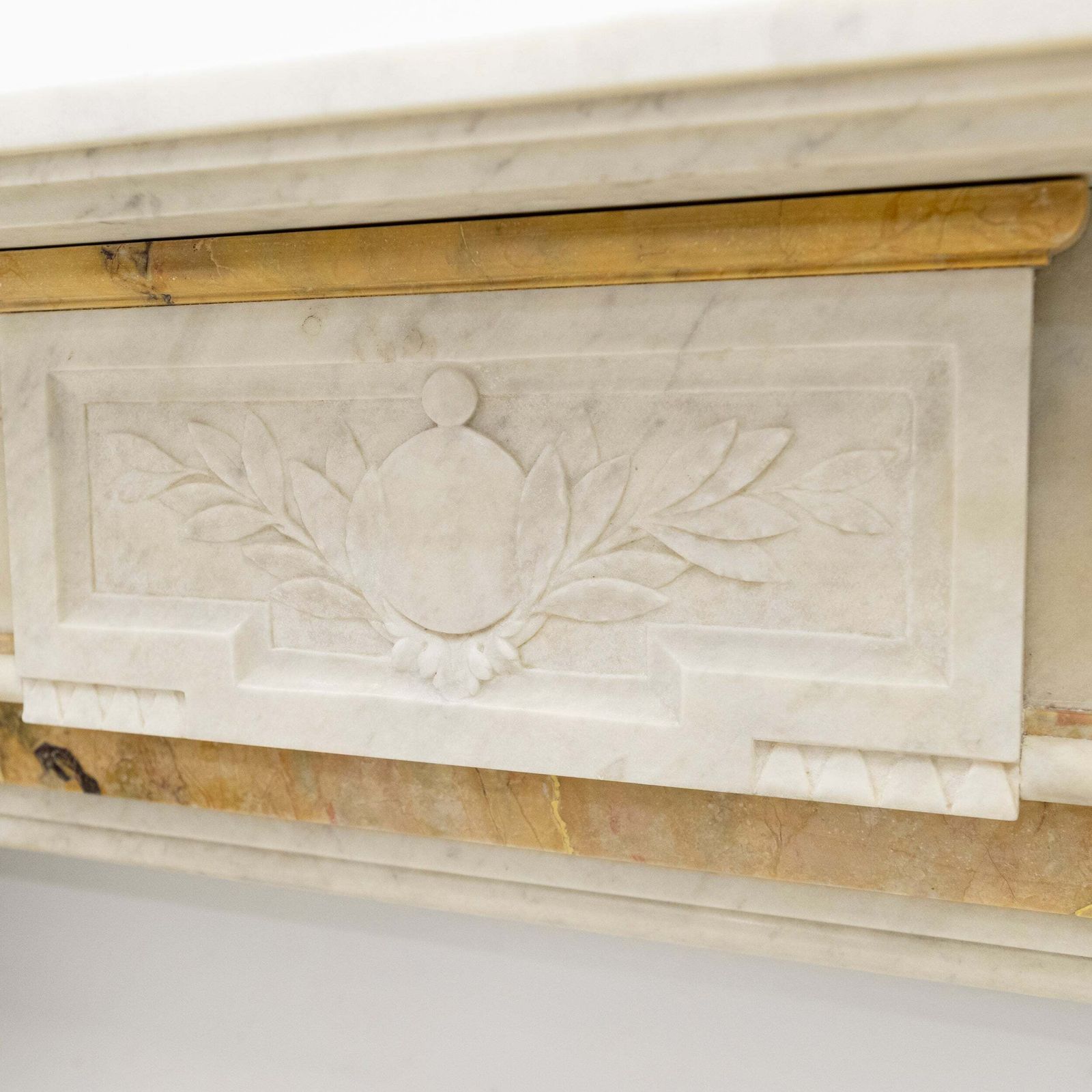 Antique Victorian Carrara Siena Marble Fireplace Surround photo for sale