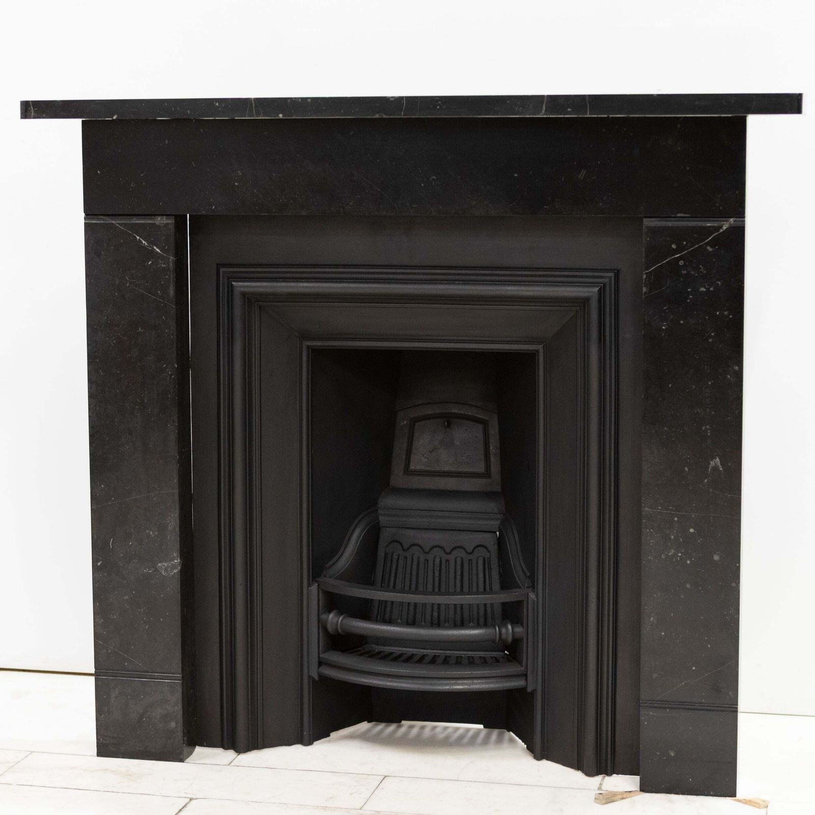Antique Georgian Belgian Black Marble Fire Surround & Insert photo buy
