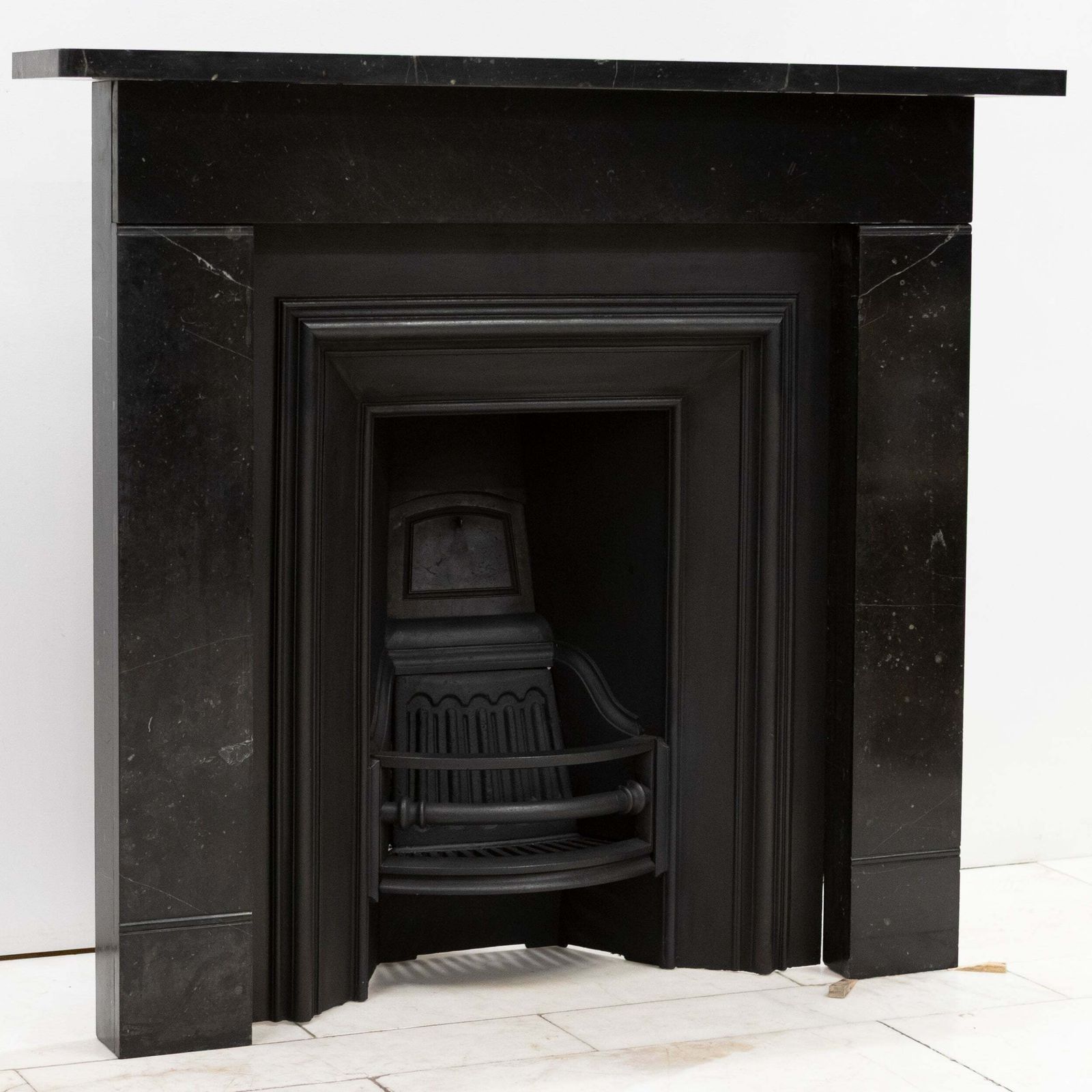 photo furniture Antique Georgian Belgian Black Marble Fire Surround & Insert