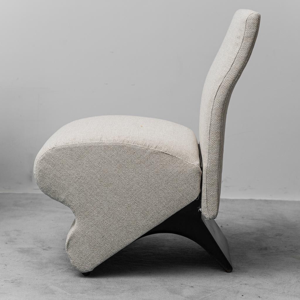Pair Of Vintage Armchairs In 1970s Modern Fabric photo Furniture