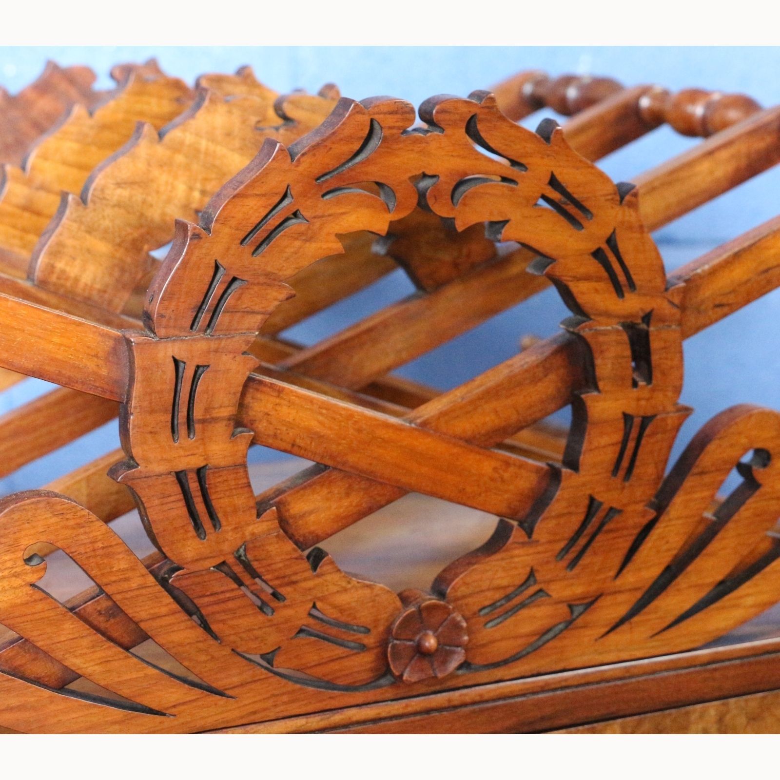 A Victorian Carved Walnut Single Drawer Canterbury Or Magazine Rack photo Furniture