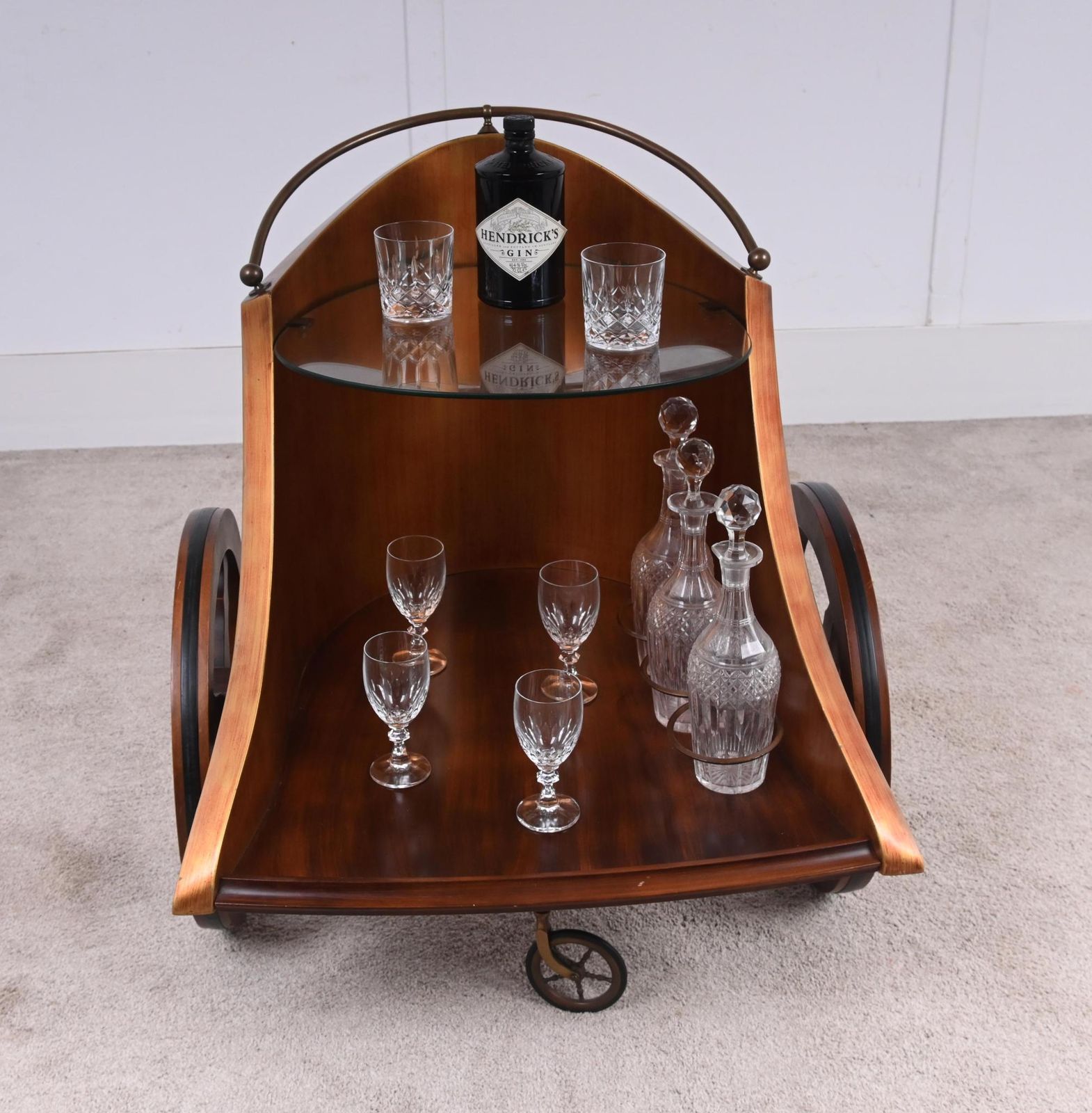 Mahogany Drinks Trolley Chariot Bar Cart Carved 1920 photo 2600.0
