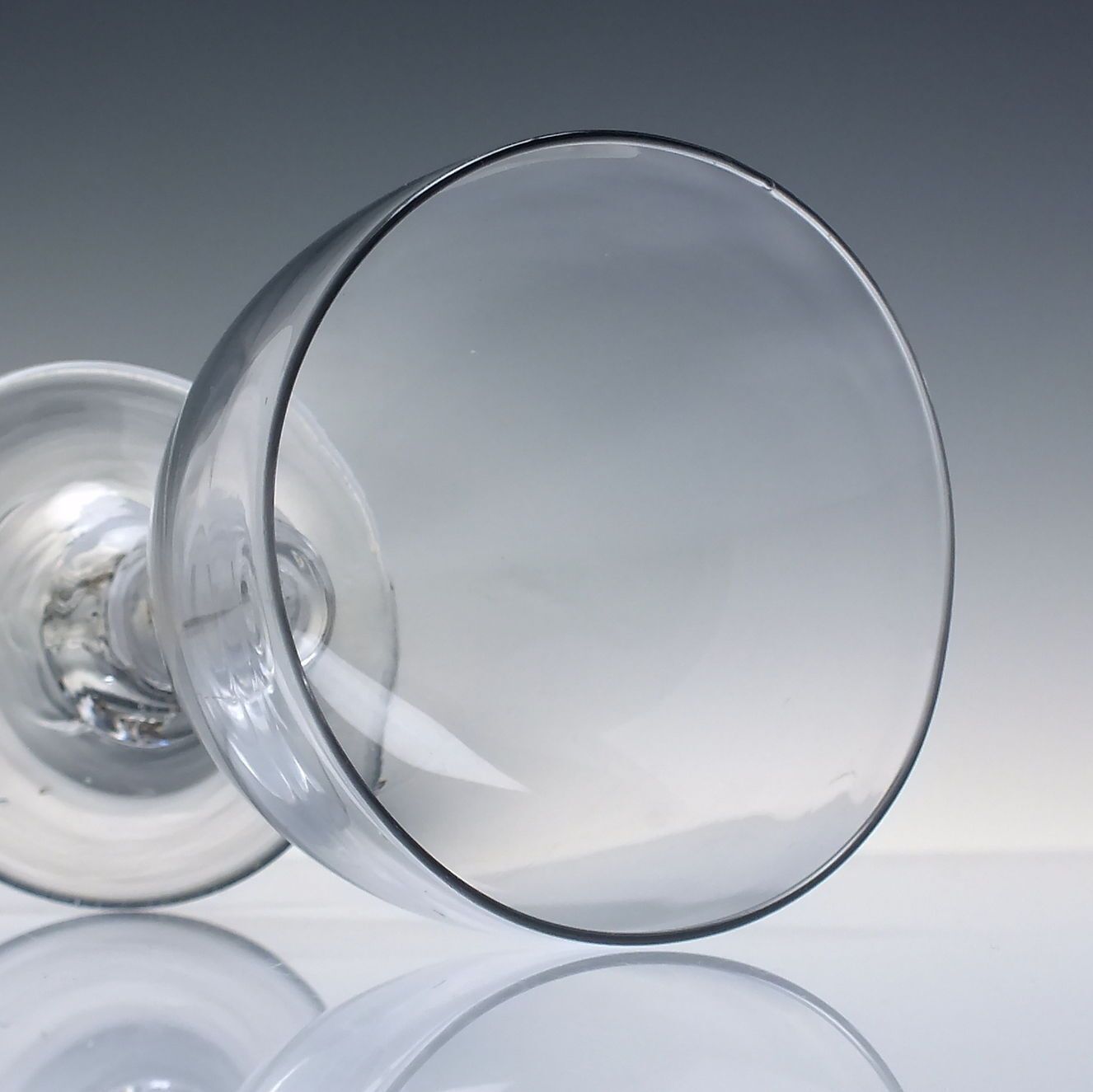 Pair Georgian Ovoid Bowl Glass Rummers C1800 photo for sale