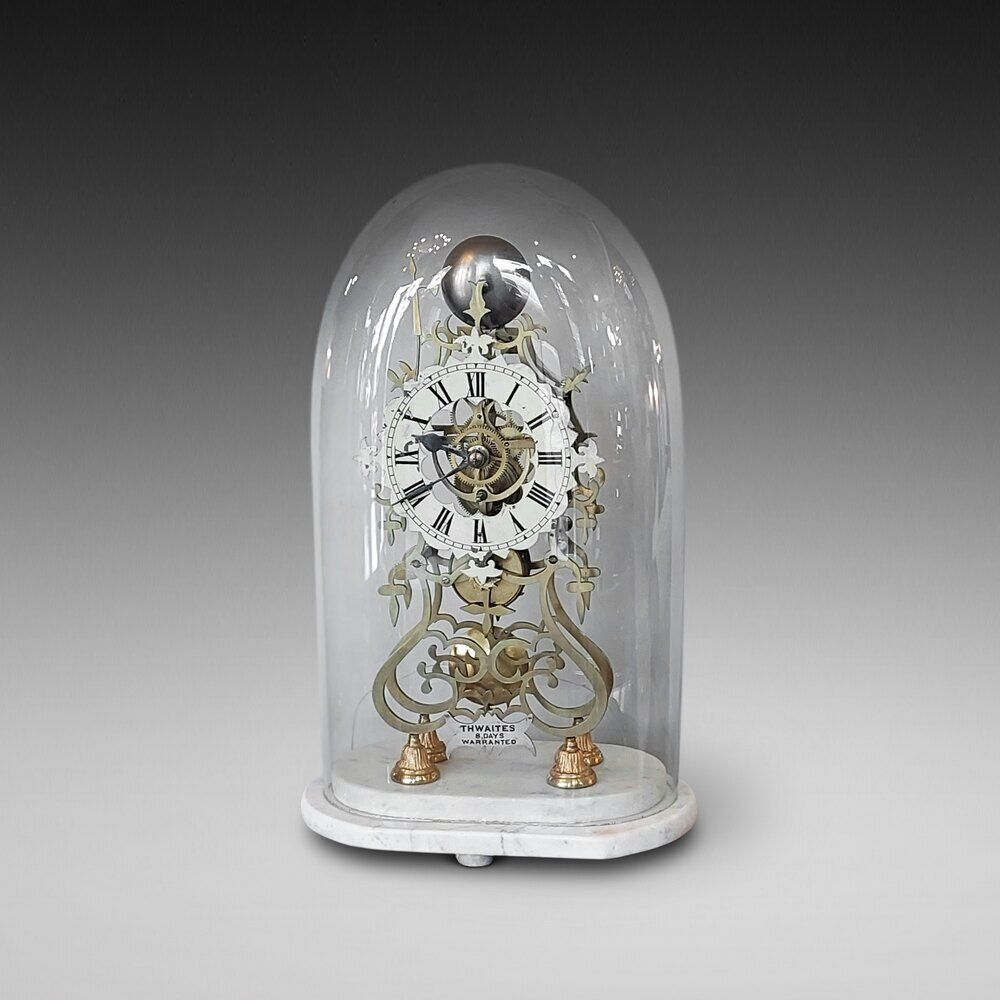 Brass Skeleton Clock By Thwaites Of London