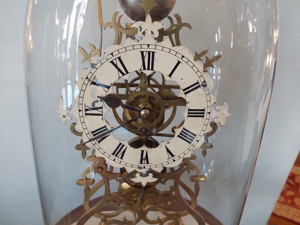 Brass Skeleton Clock By Thwaites Of London photo furniture
