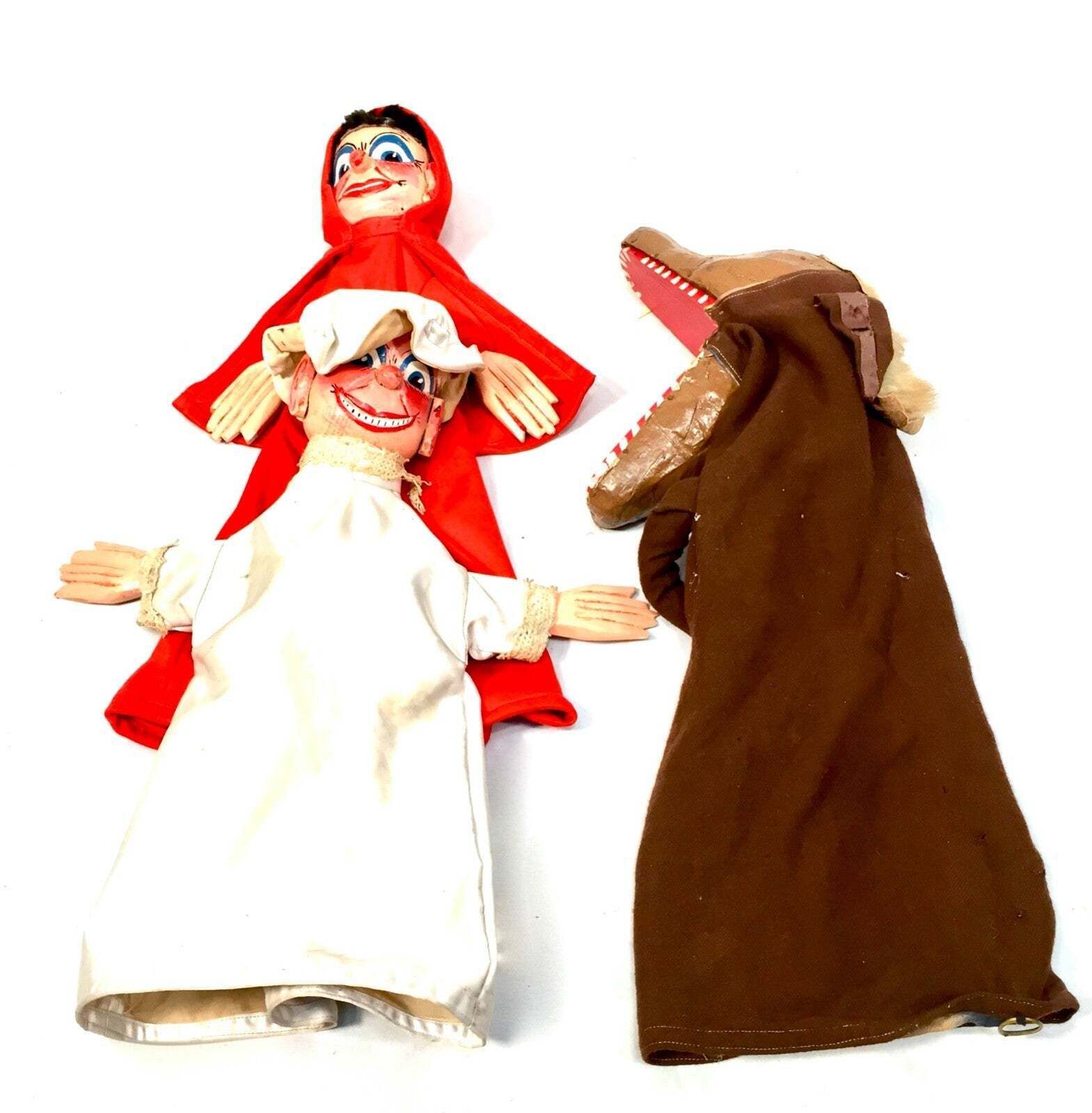 Antique Set Of Little Red Riding Hood Character Hand Puppets By Joe Parsonage photo furniture