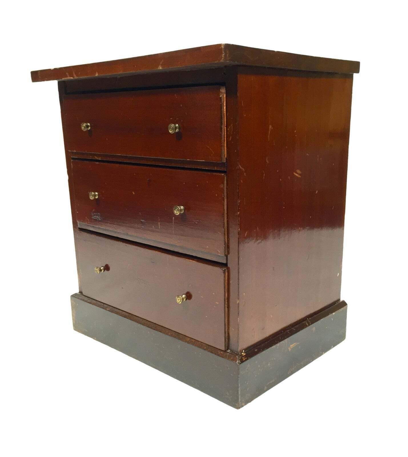 Antique Tabletop Wooden Chest Of Collectors Drawers Storage Box C.1900 photo for sale