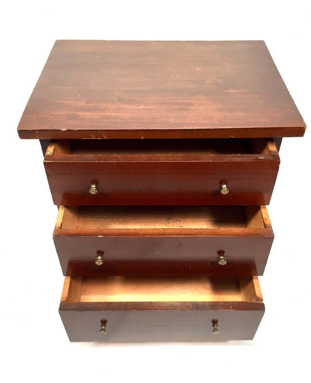 Antique Tabletop Wooden Chest Of Collectors Drawers Storage Box C.1900 photo Furniture