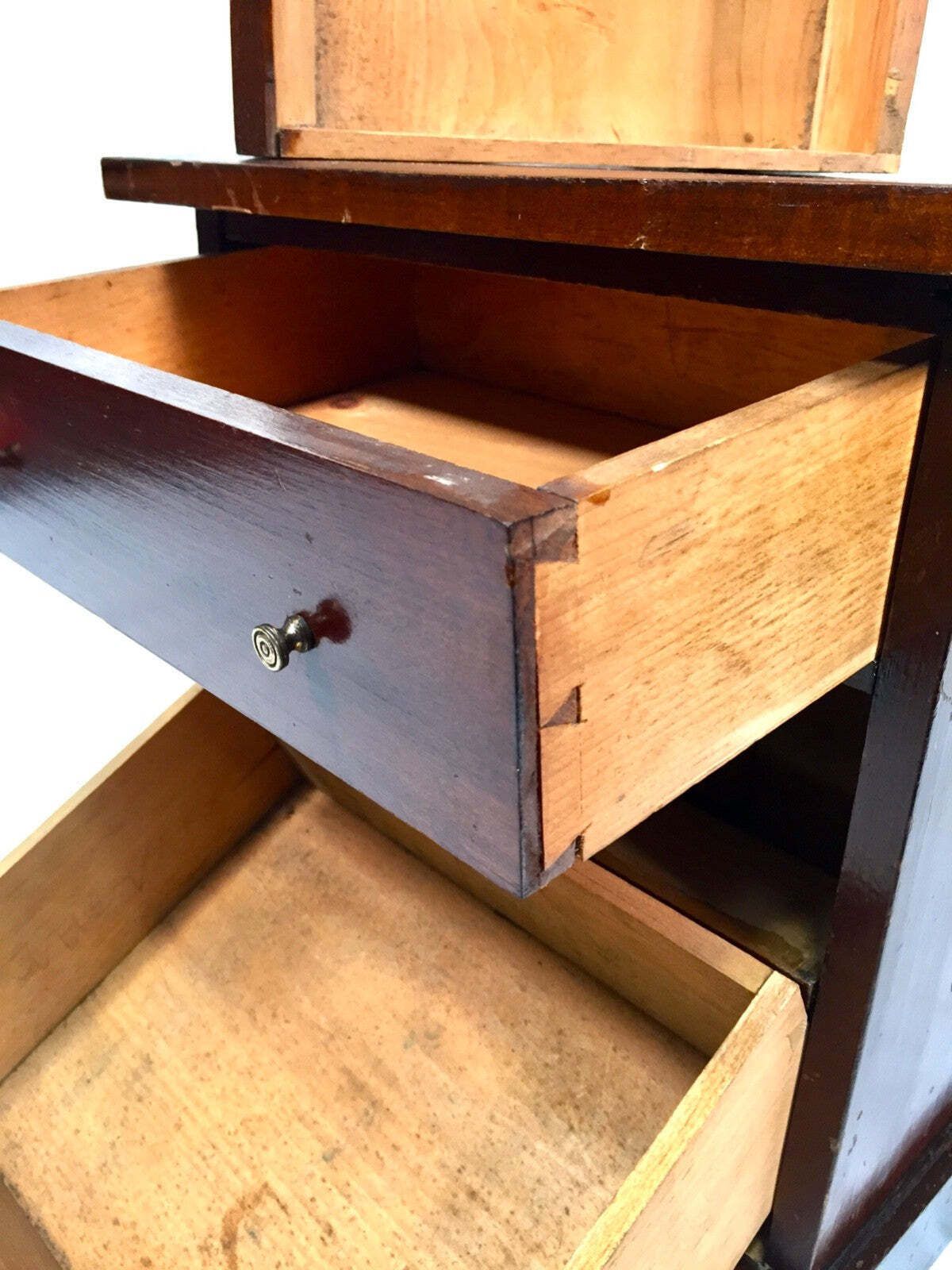 Antique Tabletop Wooden Chest Of Collectors Drawers Storage Box C.1900 photo buy