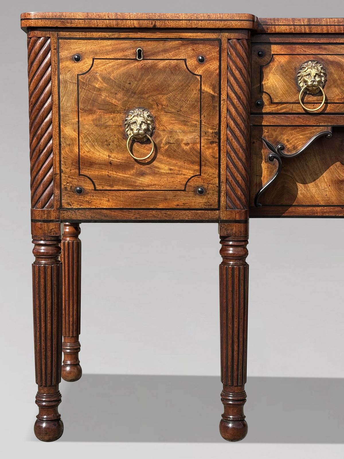 Early 19th Century George IV Period Mahogany & Ebony Inlay Sideboard photo for sale