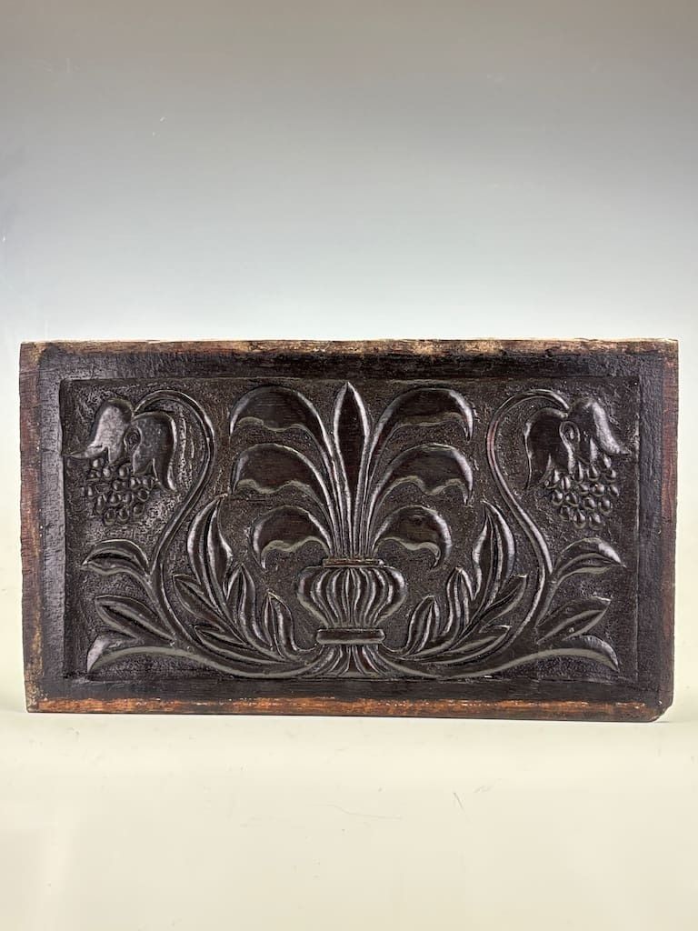 Pair Of Antique Carved Oak Panels | 17th Century English Coffer Panels photo furniture